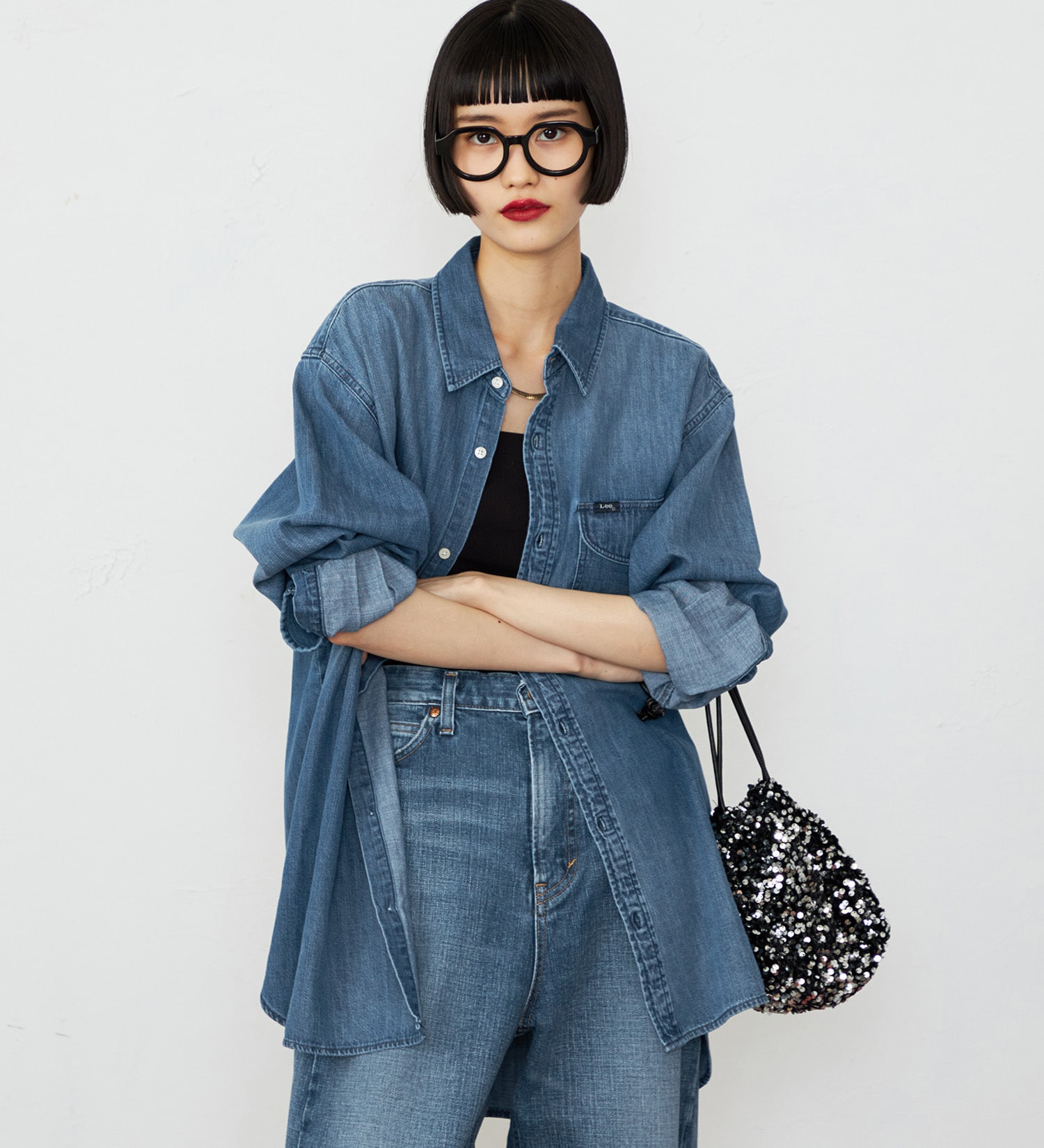 Lee(リー)の【予約】ワークデニムシャツ ライトオンスで着やすい 羽織|トップス/シャツ/ブラウス/レディース|中色ブルー
