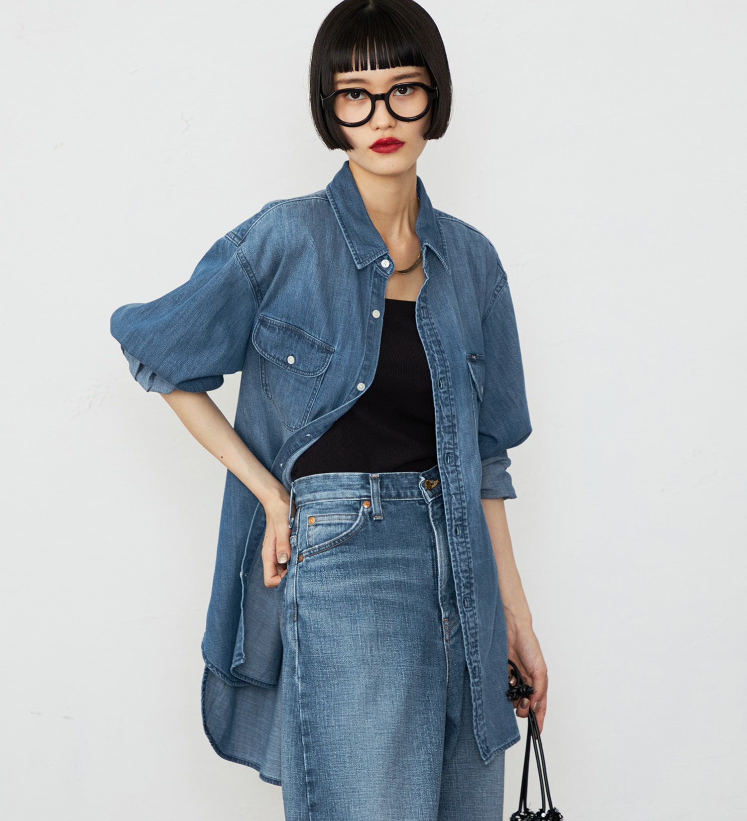 Lee(リー)の【予約】ワークデニムシャツ ライトオンスで着やすい 羽織|トップス/シャツ/ブラウス/レディース|中色ブルー