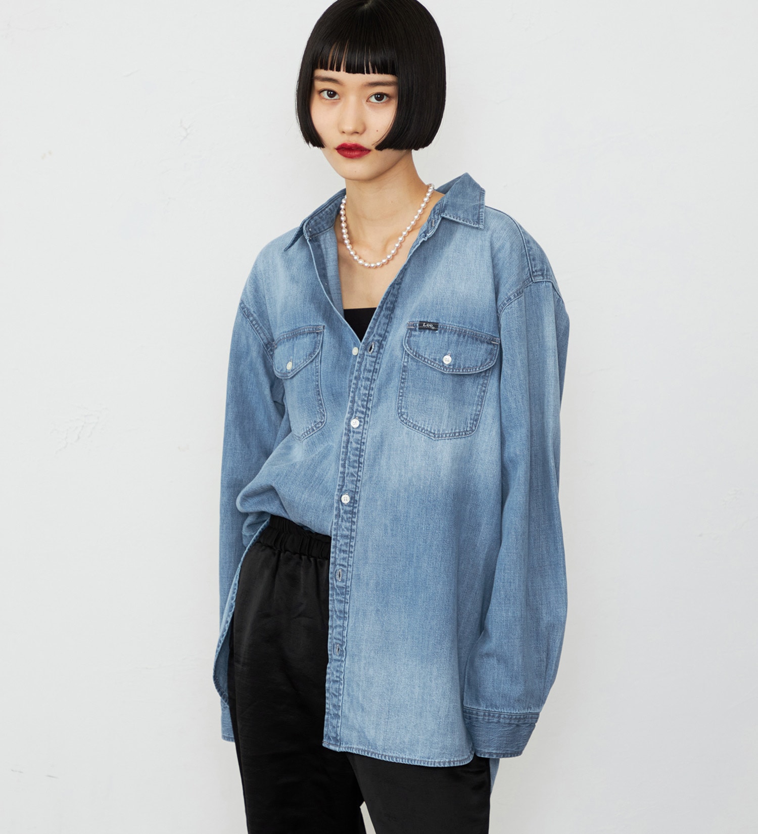 Lee(リー)の【予約】ワークデニムシャツ ライトオンスで着やすい 羽織|トップス/シャツ/ブラウス/レディース|淡色ブルー