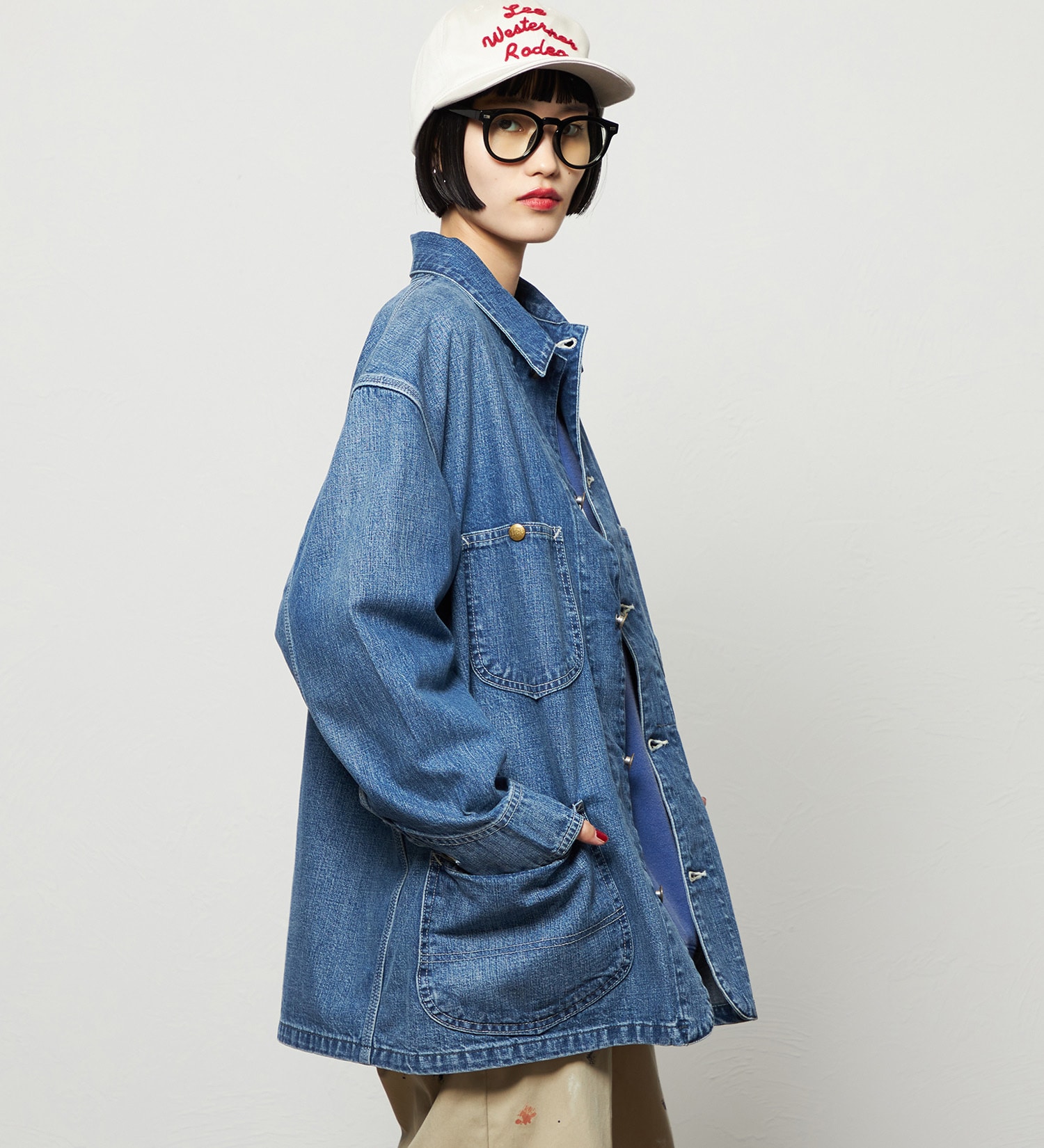 Lee(リー)のレディース ロコジャケット DUNGAREES【セットアップ対応】|ジャケット/アウター/カバーオール/レディース|中色ブルー