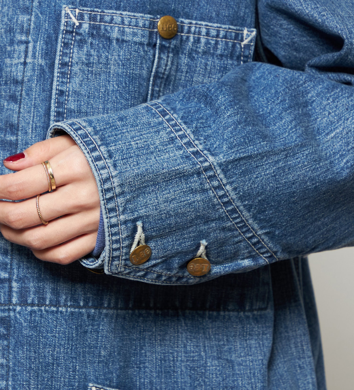 Lee(リー)のレディース ロコジャケット DUNGAREES【セットアップ対応】|ジャケット/アウター/カバーオール/レディース|中色ブルー