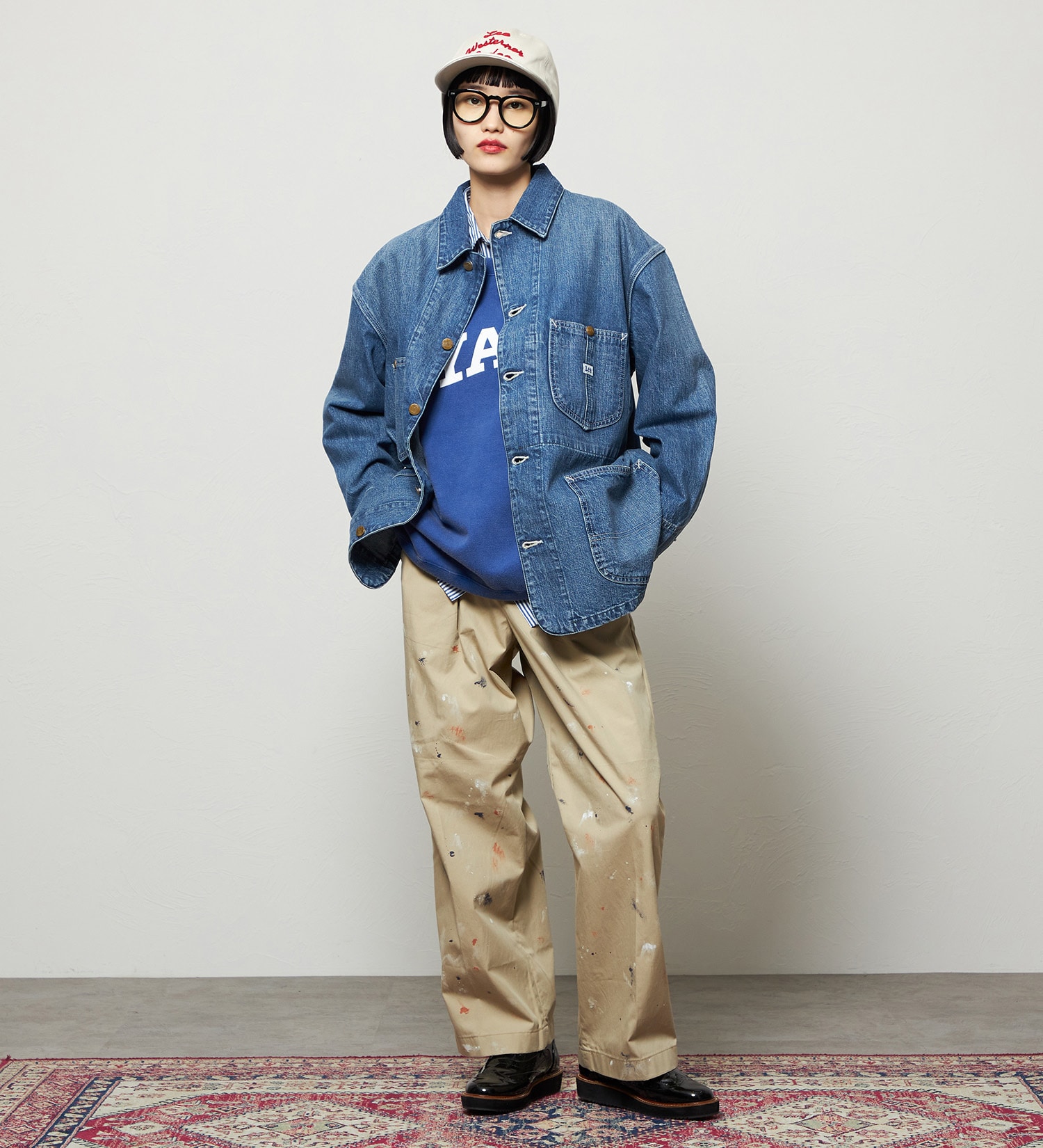 Lee(リー)のレディース ロコジャケット DUNGAREES【セットアップ対応】|ジャケット/アウター/カバーオール/レディース|中色ブルー