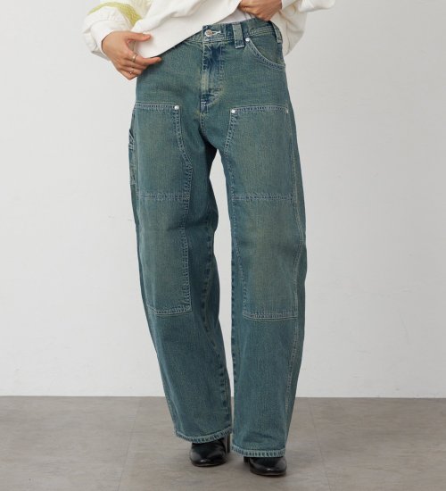 Lee(リー)の【EC/直営店別注】ダブルニーコクーンデニムパンツ|パンツ/デニム/ジーンズパンツ/レディース|ブルーグリーン