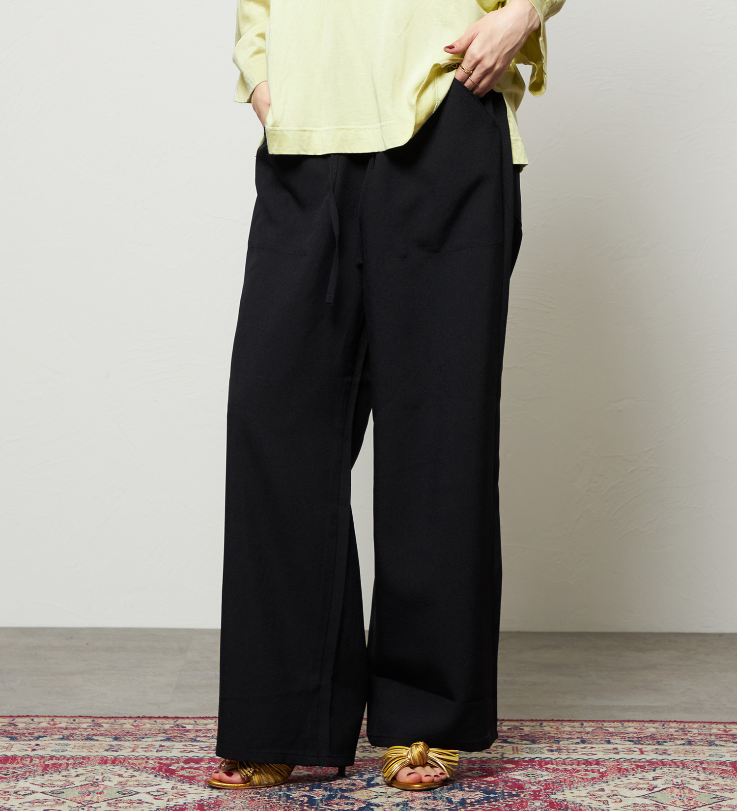 Lee(リー)の【涼】リラックスワイドペインターパンツ|パンツ/パンツ/レディース|ブラック