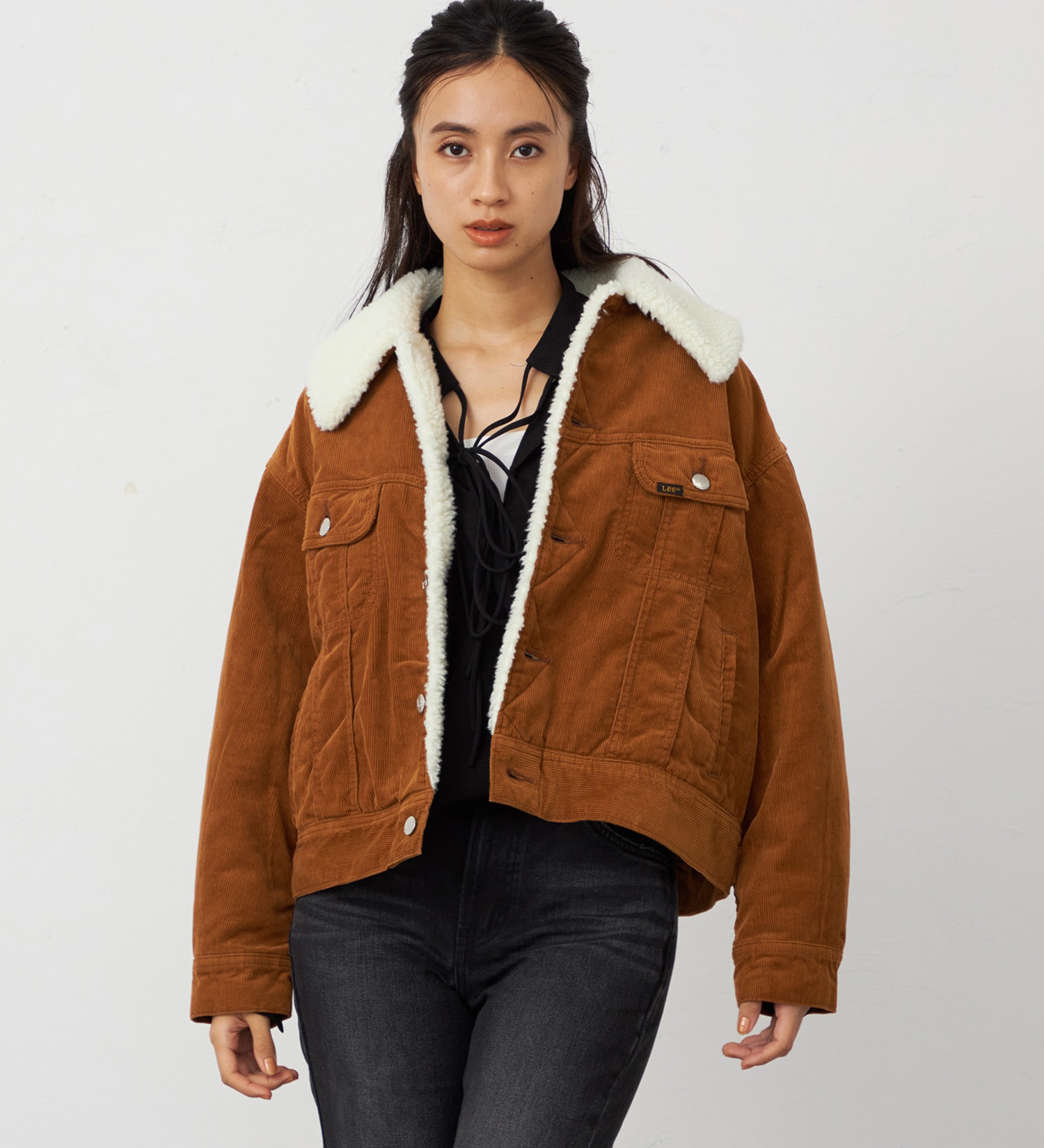 Lee(リー)の【予約】【暖】ボアストームライダー アウター コクーンシルエット|ジャケット/アウター/その他アウター/レディース|キャメル