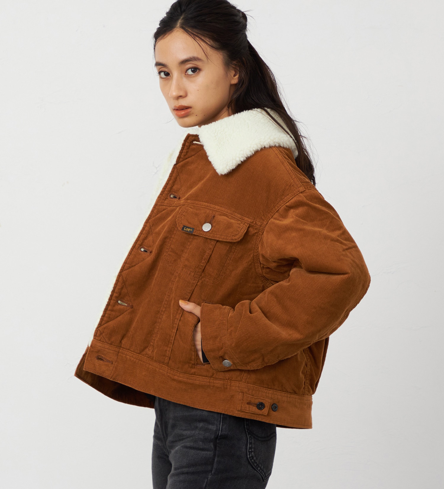 Lee(リー)の【予約】【暖】ボアストームライダー アウター コクーンシルエット|ジャケット/アウター/その他アウター/レディース|キャメル