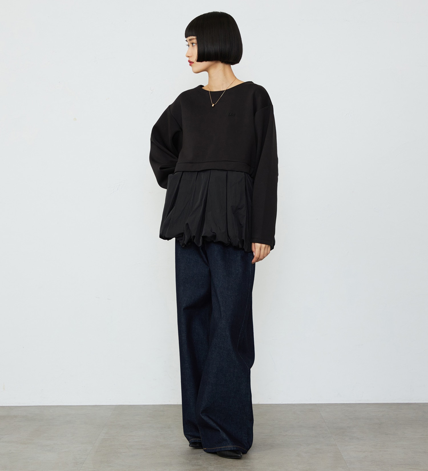 Lee(リー)のワイドデニムパンツ 上質コットン100%|パンツ/デニム/ジーンズパンツ/レディース|インディゴブルー