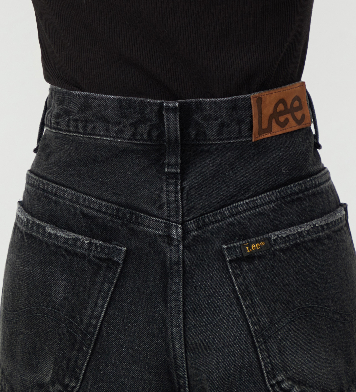Lee(リー)のワイドデニムパンツ 上質コットン100％|パンツ/デニム/ジーンズパンツ/レディース|ブラックデニム