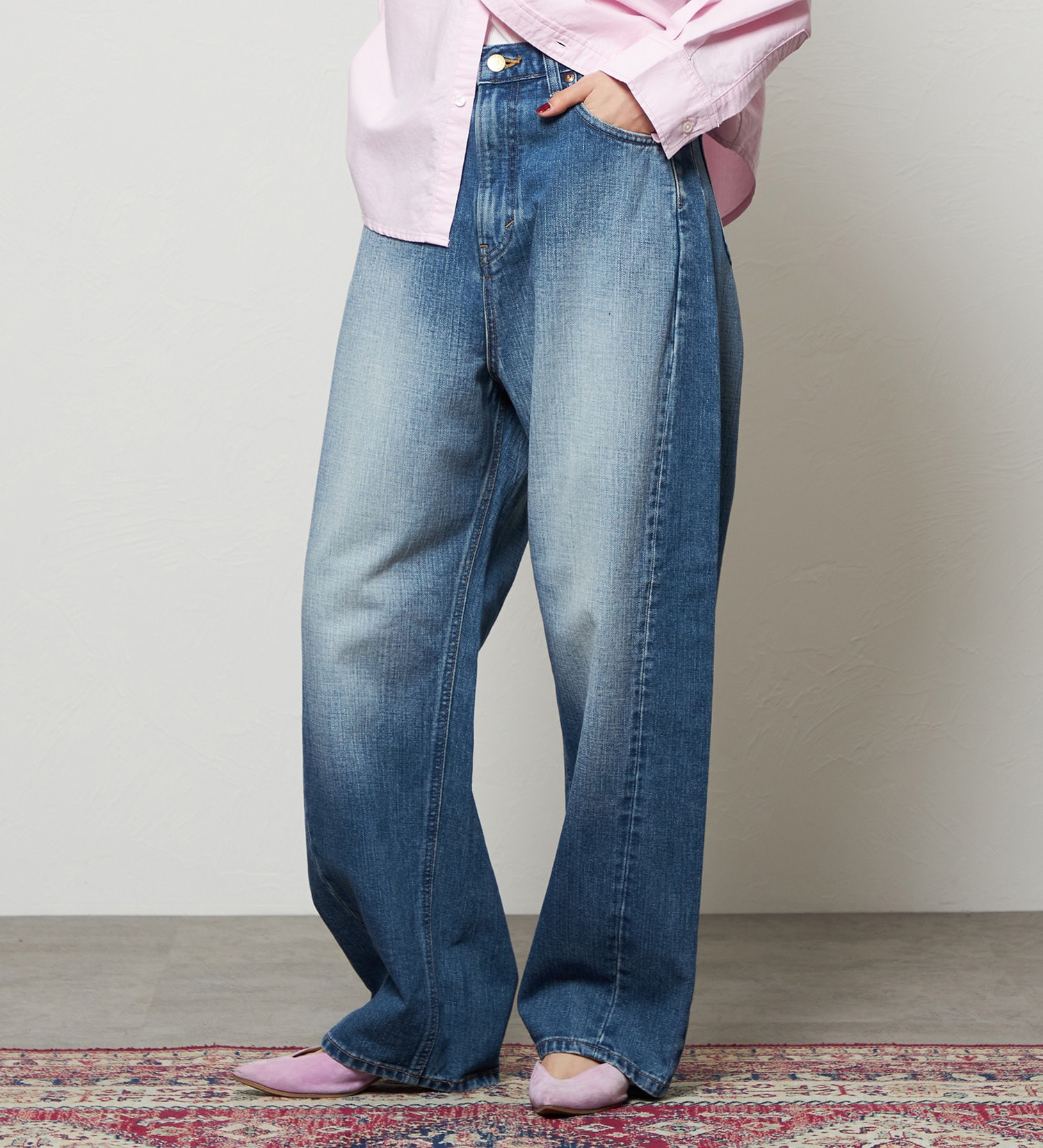 Lee(リー)のダディーパンツ/オリジナルコットン100％|パンツ/デニム/ジーンズパンツ/レディース|濃色ブルー