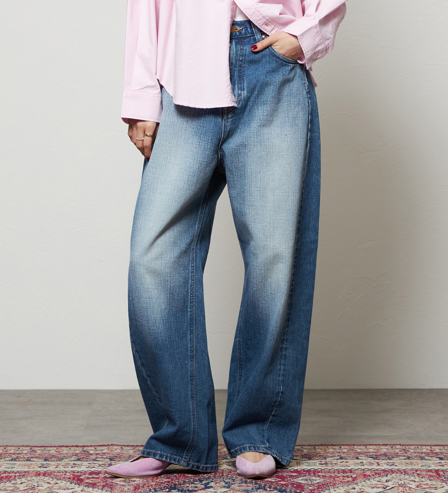 Lee(リー)のダディーパンツ/オリジナルコットン100％|パンツ/デニム/ジーンズパンツ/レディース|濃色ブルー