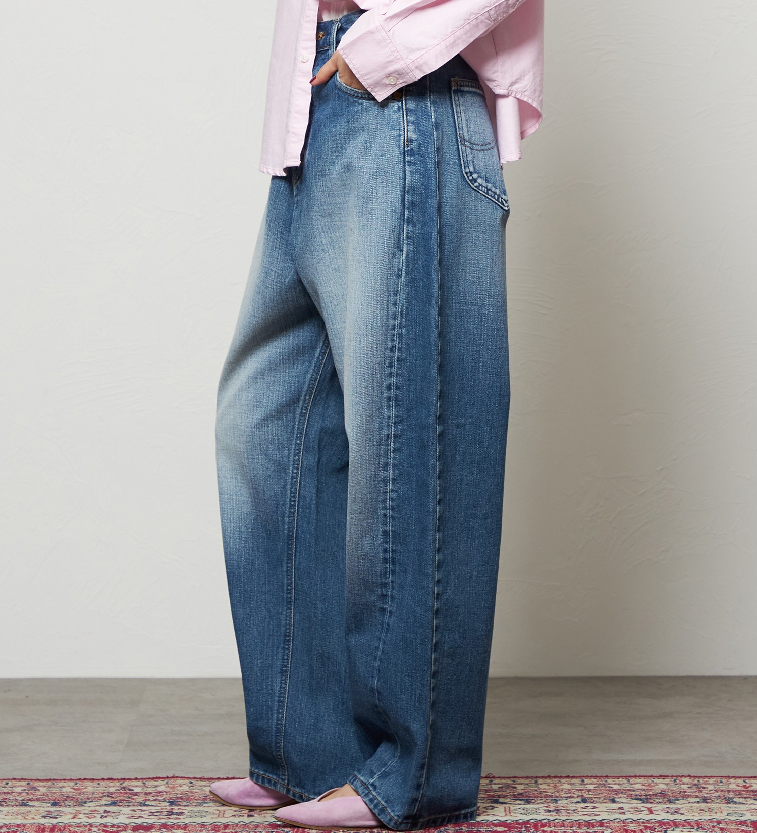 Lee(リー)のダディーパンツ/オリジナルコットン100％|パンツ/デニム/ジーンズパンツ/レディース|濃色ブルー