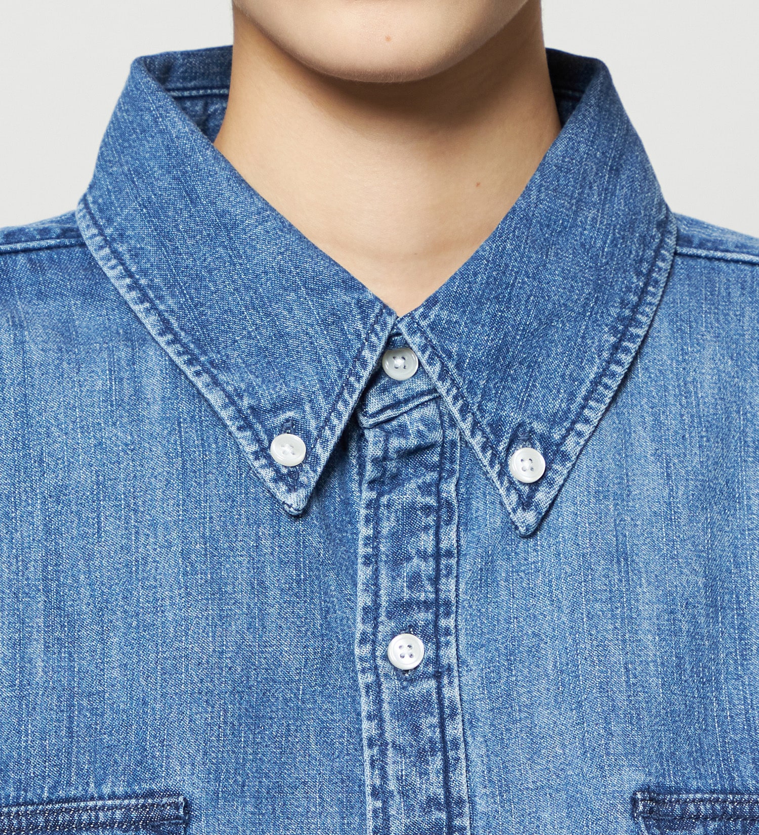 Lee(リー)のボタンダウンシャツ/ライトオンス|トップス/シャツ/ブラウス/レディース|中色ブルー