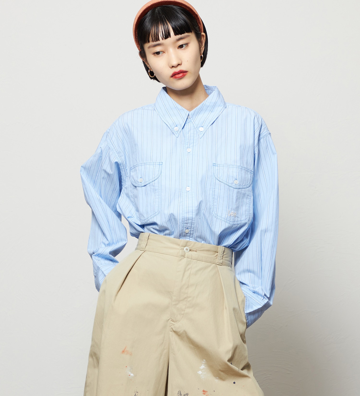 Lee(リー)のボタンダウンシャツ/ライトオンス|トップス/シャツ/ブラウス/レディース|ブルー