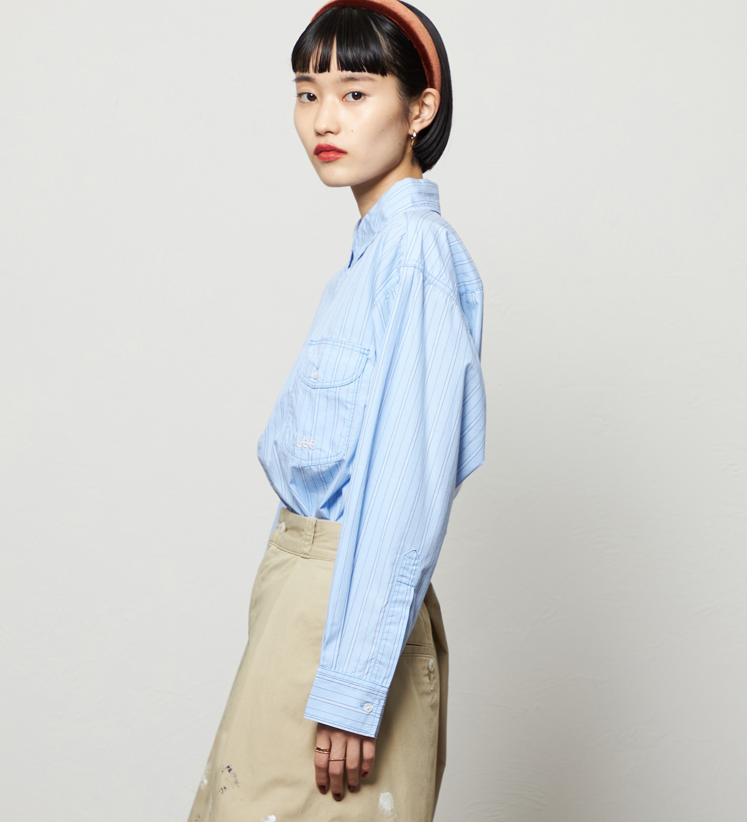 Lee(リー)のボタンダウンシャツ/ライトオンス|トップス/シャツ/ブラウス/レディース|ブルー