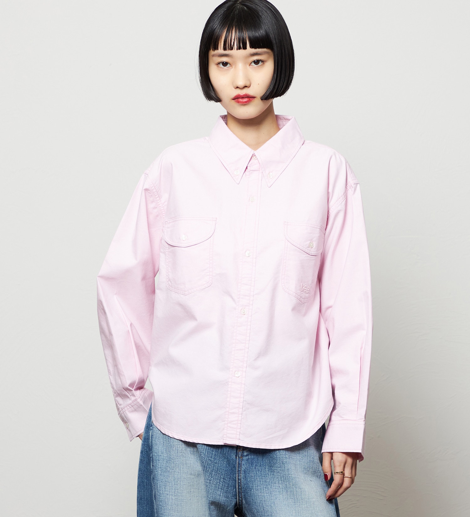 Lee(リー)のボタンダウンシャツ/ライトオンス|トップス/シャツ/ブラウス/レディース|ピンク