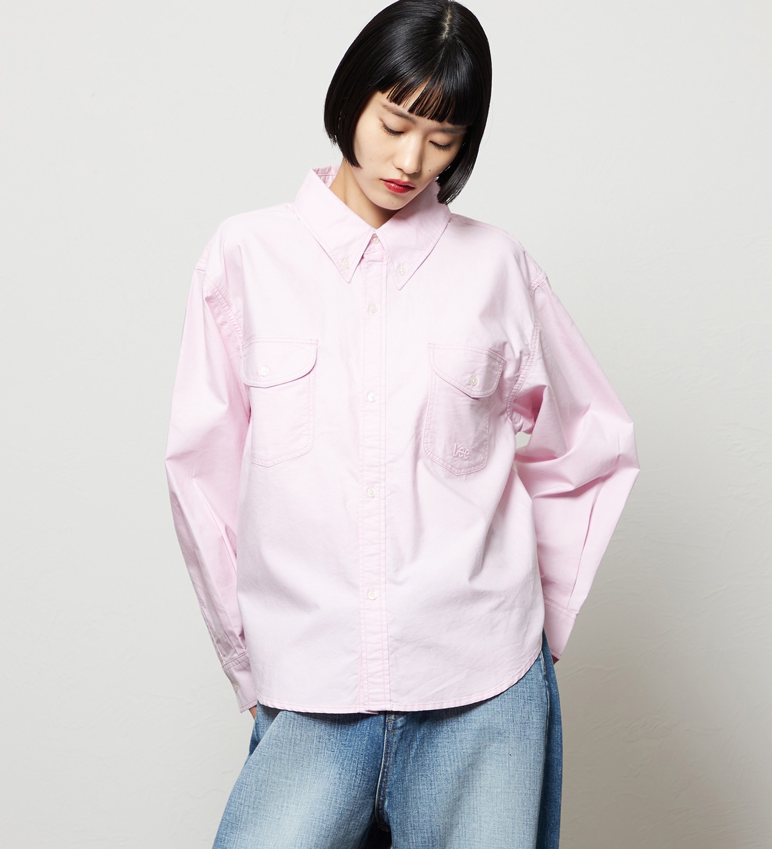 Lee(リー)のボタンダウンシャツ/ライトオンス|トップス/シャツ/ブラウス/レディース|ピンク