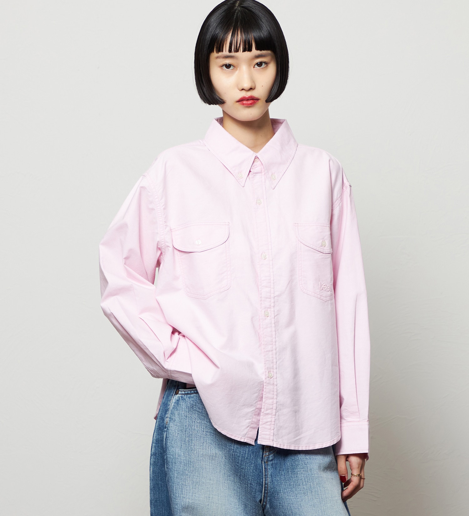Lee(リー)のボタンダウンシャツ/ライトオンス|トップス/シャツ/ブラウス/レディース|ピンク