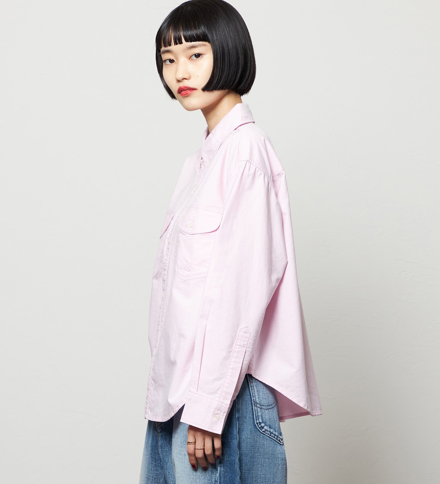 Lee(リー)のボタンダウンシャツ/ライトオンス|トップス/シャツ/ブラウス/レディース|ピンク