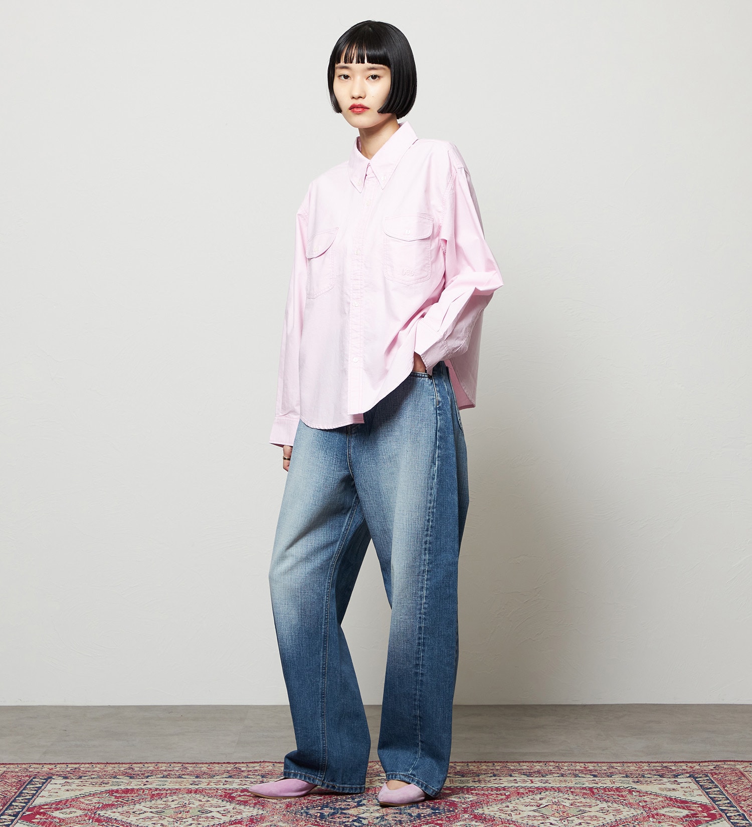 Lee(リー)のボタンダウンシャツ/ライトオンス|トップス/シャツ/ブラウス/レディース|ピンク