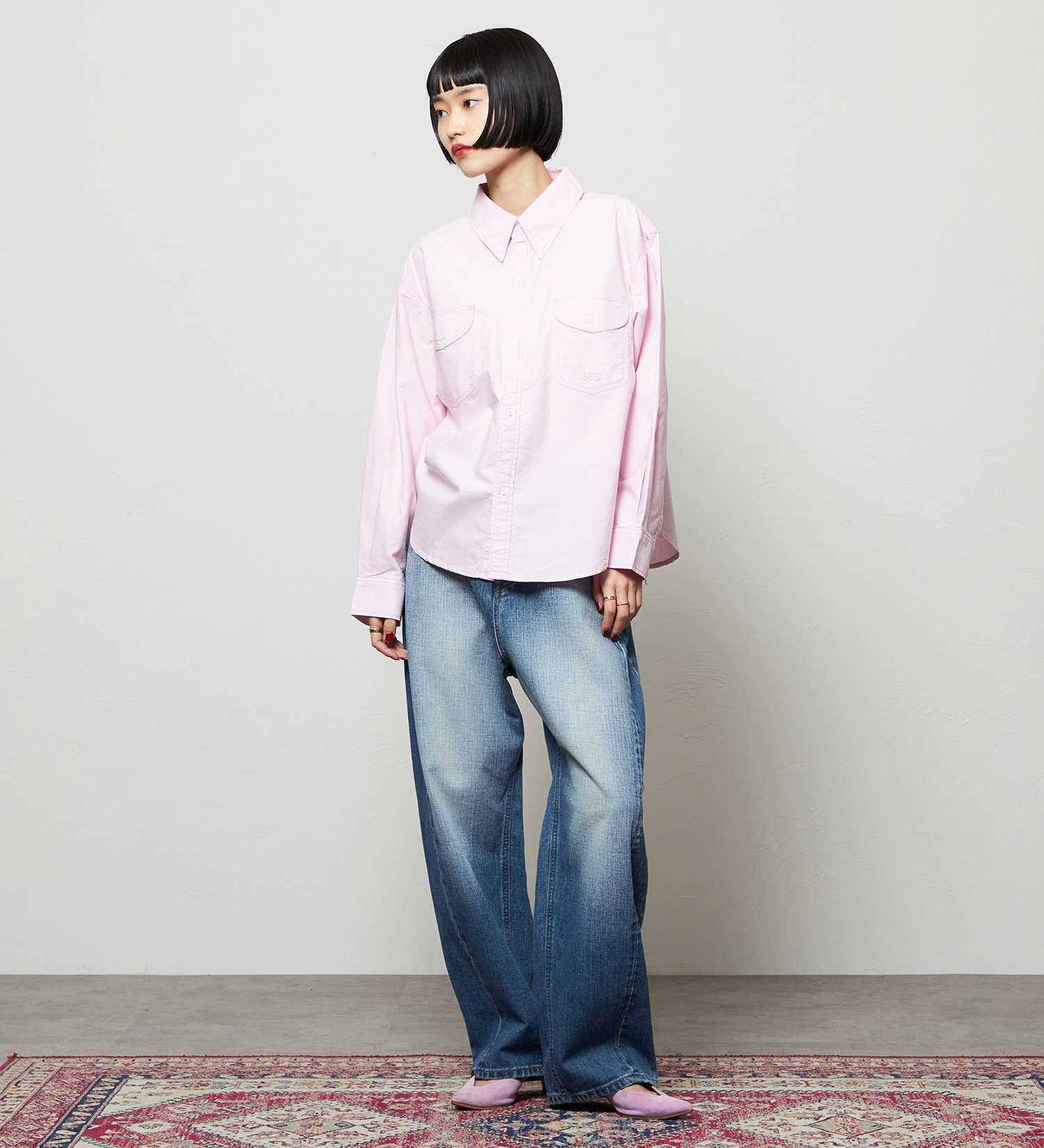 Lee(リー)のボタンダウンシャツ/ライトオンス|トップス/シャツ/ブラウス/レディース|ピンク