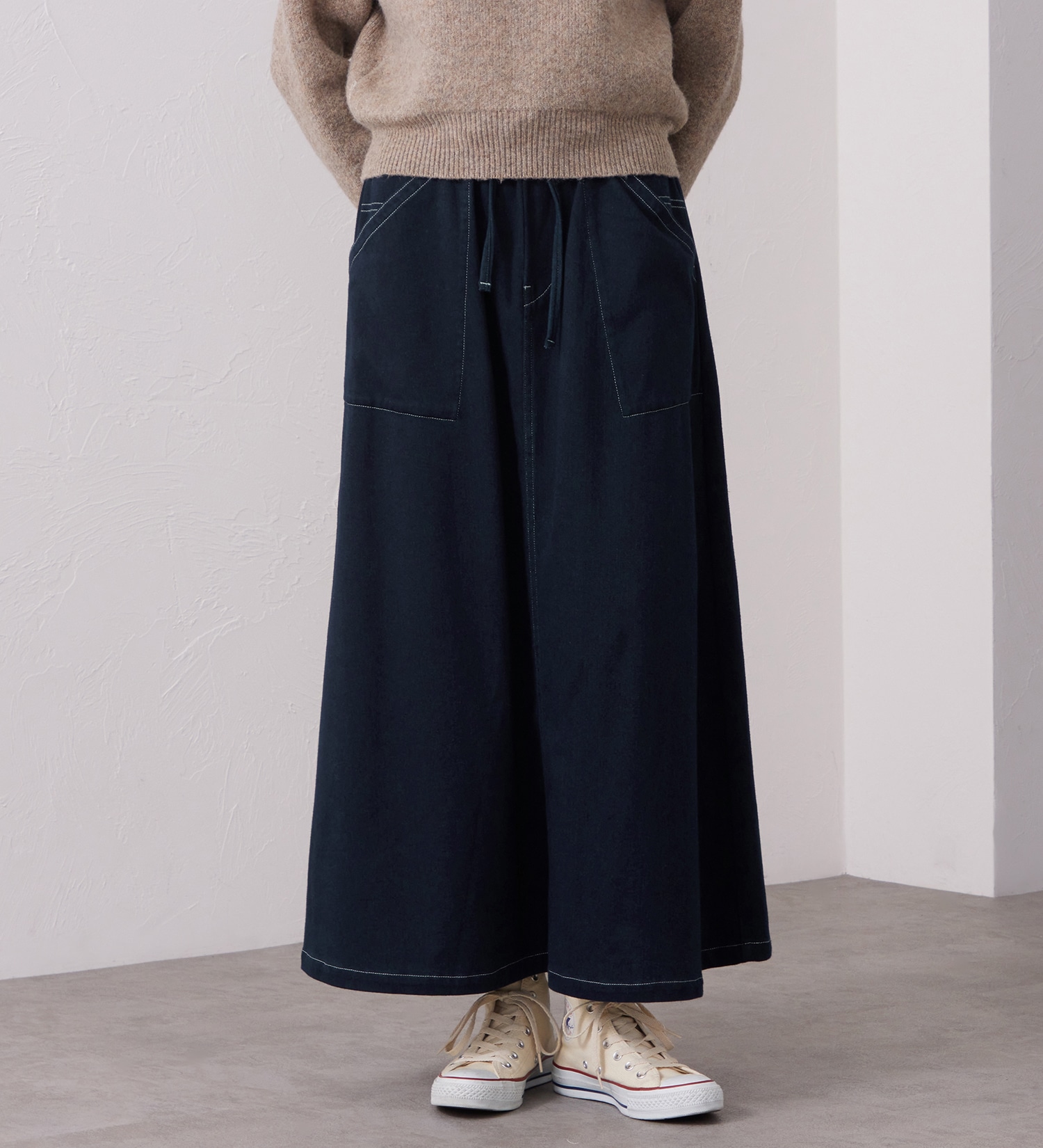 Lee(リー)のEASY SKIRT / イージースカート ニットデニム【暖】|スカート/デニムスカート/レディース|インディゴブルー