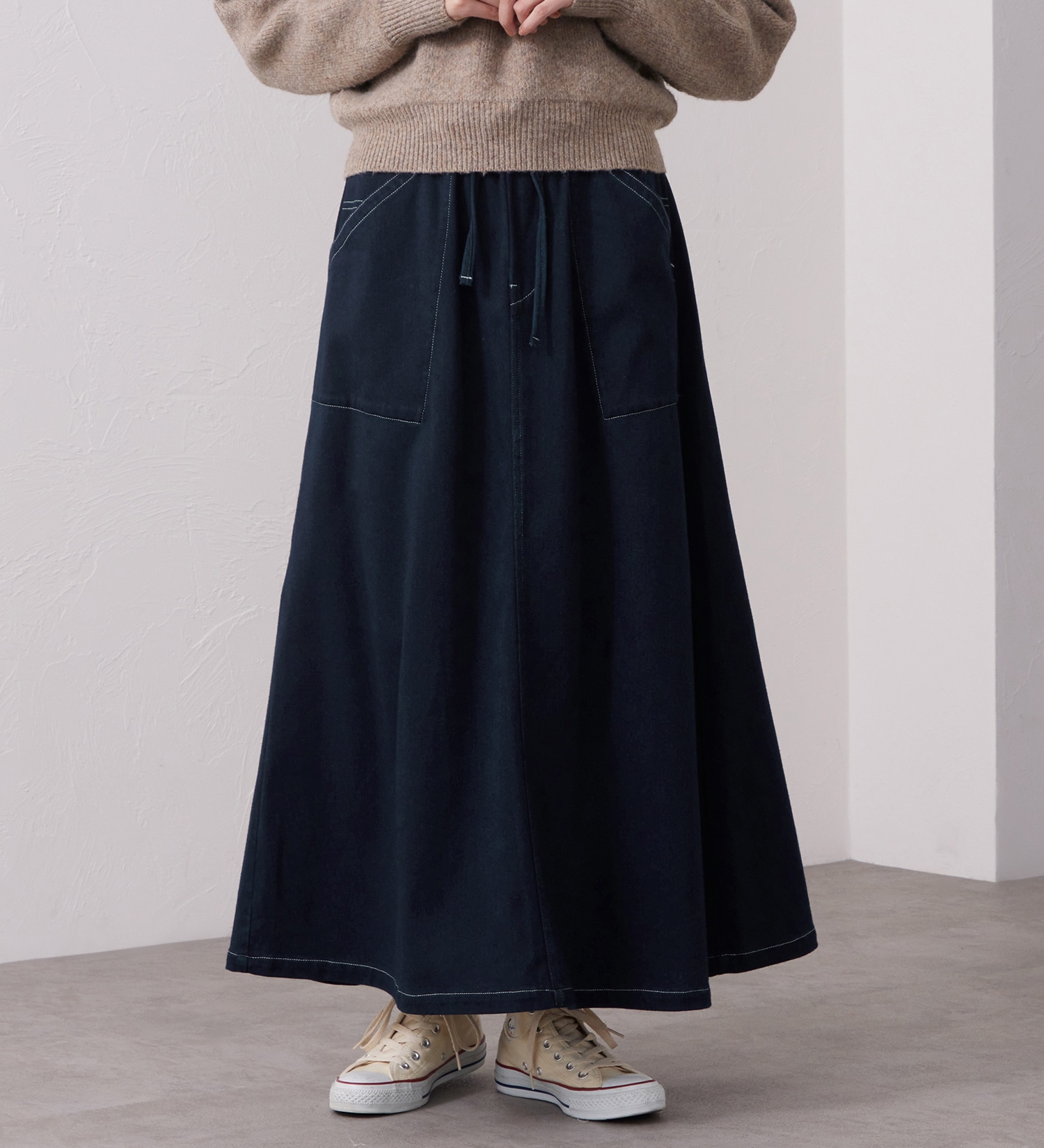 Lee(リー)のEASY SKIRT / イージースカート ニットデニム【暖】|スカート/デニムスカート/レディース|インディゴブルー