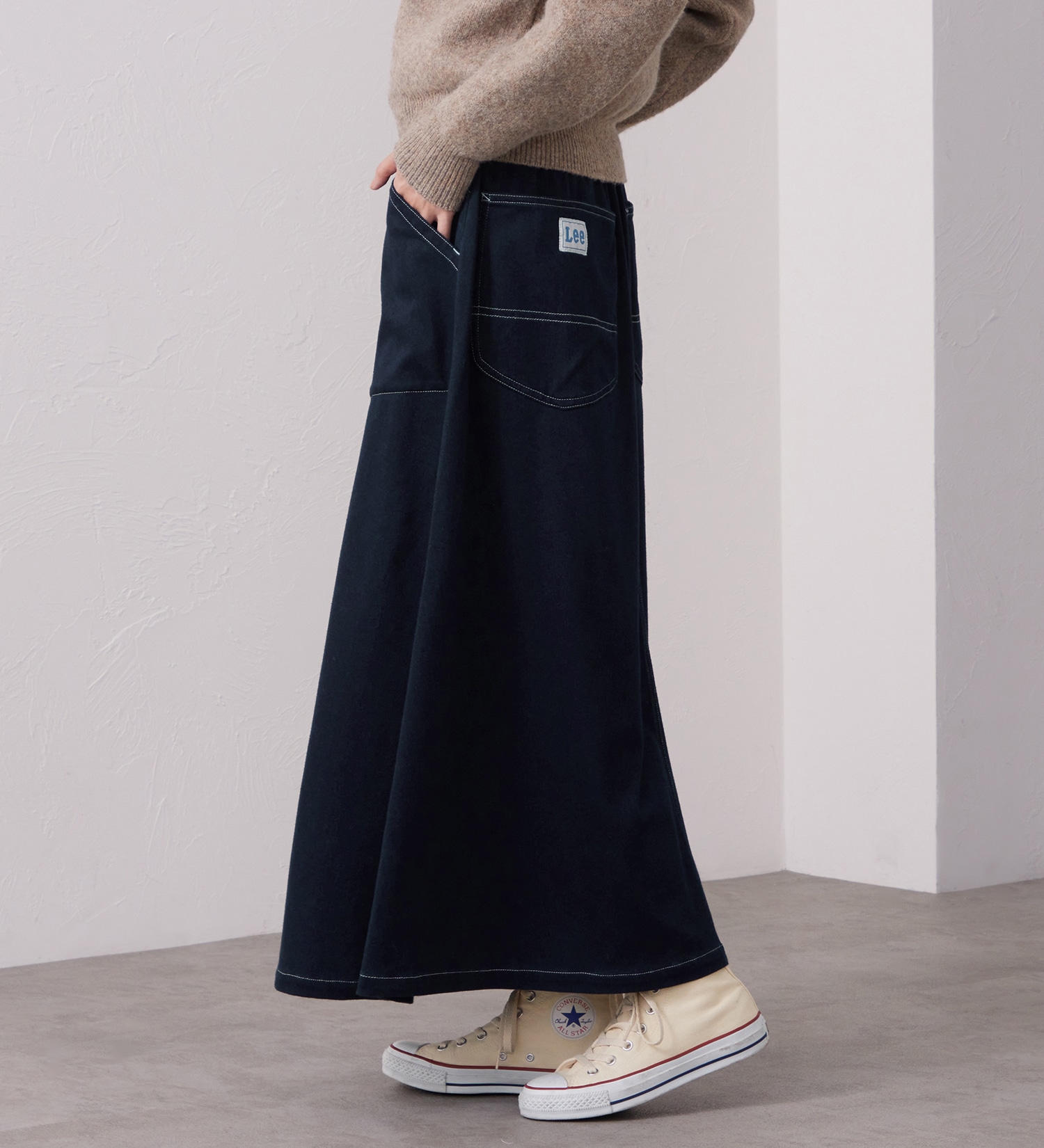 Lee(リー)のEASY SKIRT / イージースカート ニットデニム【暖】|スカート/デニムスカート/レディース|インディゴブルー