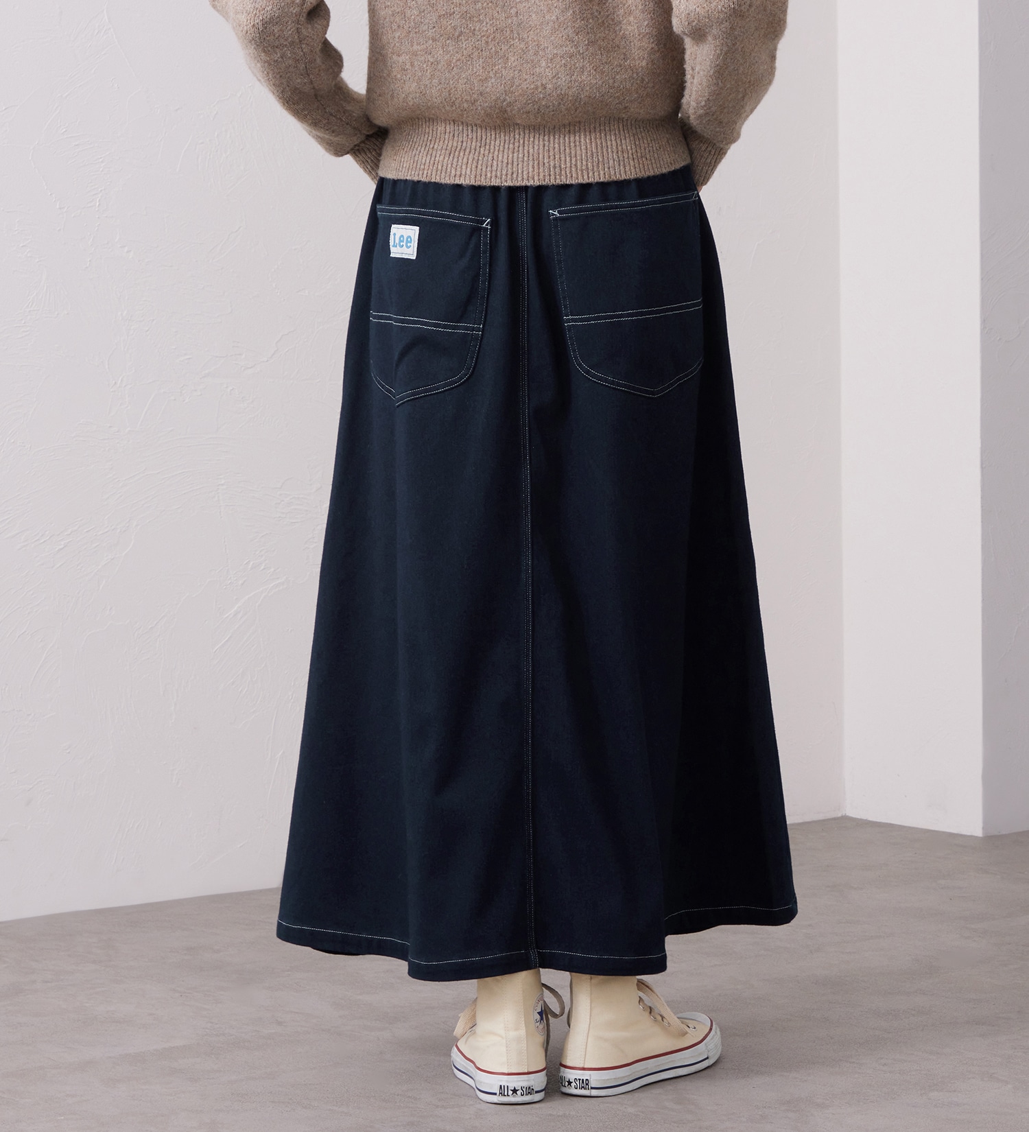 Lee(リー)のEASY SKIRT / イージースカート ニットデニム【暖】|スカート/デニムスカート/レディース|インディゴブルー