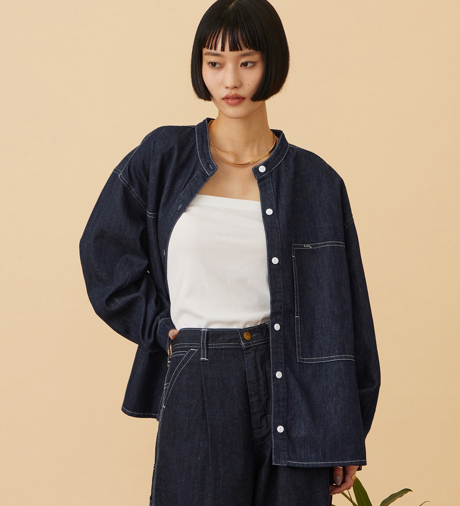 Lee(リー)のSKIPPER DENIM SHIRTS / スキッパーデニムシャツ|トップス/シャツ/ブラウス/レディース|インディゴブルー
