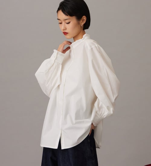 Lee(リー)のFRILL DENIM SHIRTS / フリルデニムシャツ|トップス/シャツ/ブラウス/レディース|ホワイト