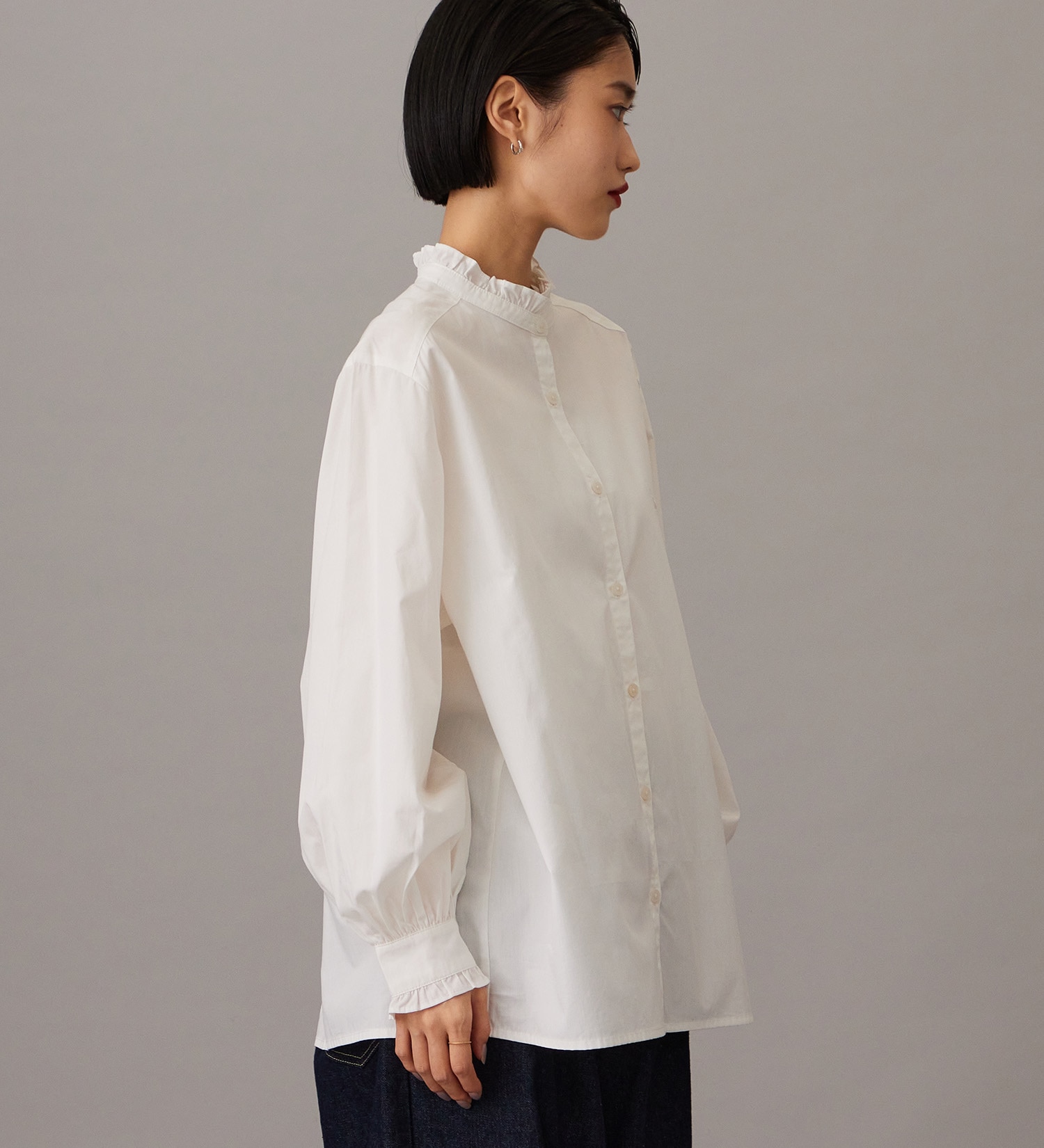 Lee(リー)のFRILL DENIM SHIRTS / フリルデニムシャツ|トップス/シャツ/ブラウス/レディース|ホワイト