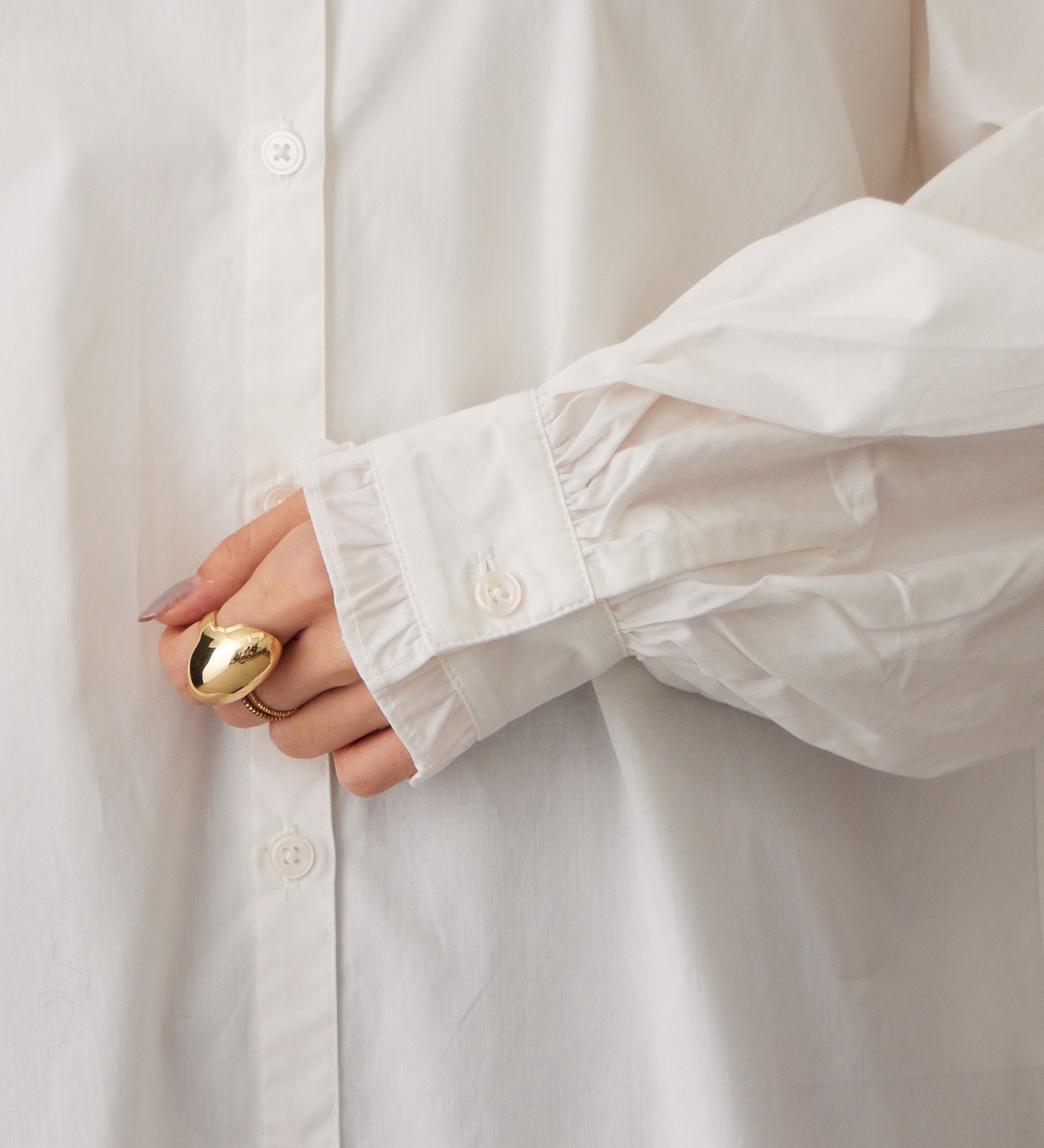Lee(リー)のFRILL DENIM SHIRTS / フリルデニムシャツ|トップス/シャツ/ブラウス/レディース|ホワイト