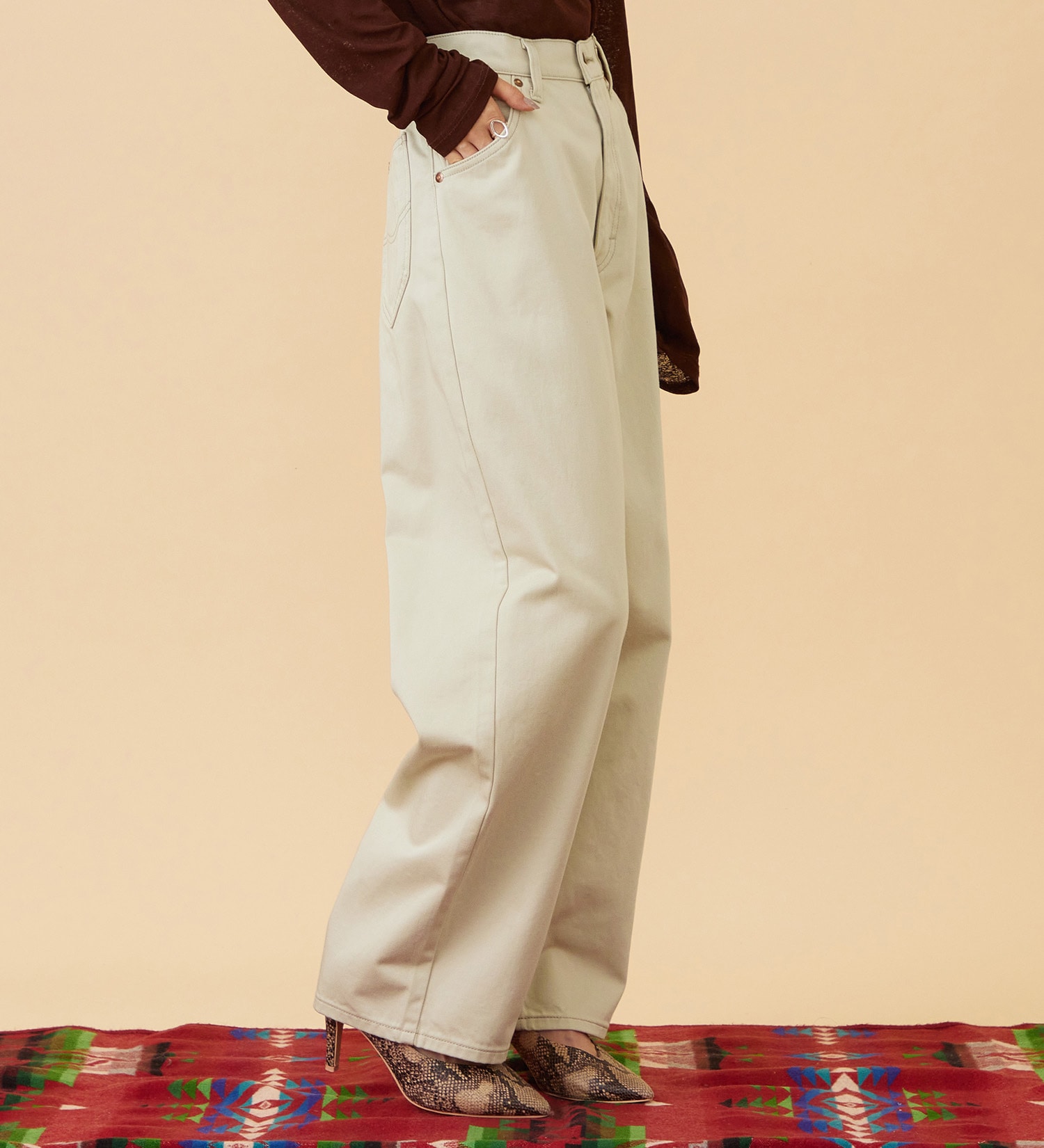 Lee(リー)の【試着対象】【LOOKBOOK掲載】WESRETNER PANTS/ウエスタナーパンツ【セットアップ可】|パンツ/パンツ/レディース|ベージュ