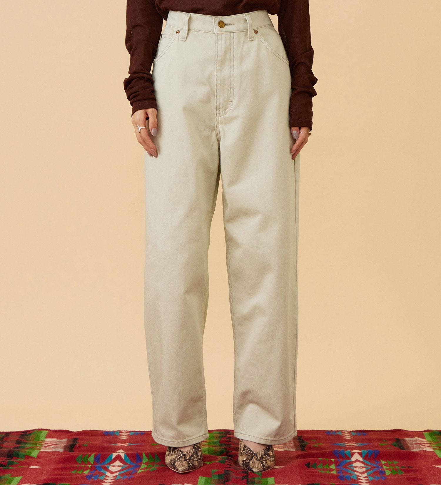 Lee(リー)の【試着対象】【LOOKBOOK掲載】WESRETNER PANTS/ウエスタナーパンツ【セットアップ可】|パンツ/パンツ/レディース|ベージュ