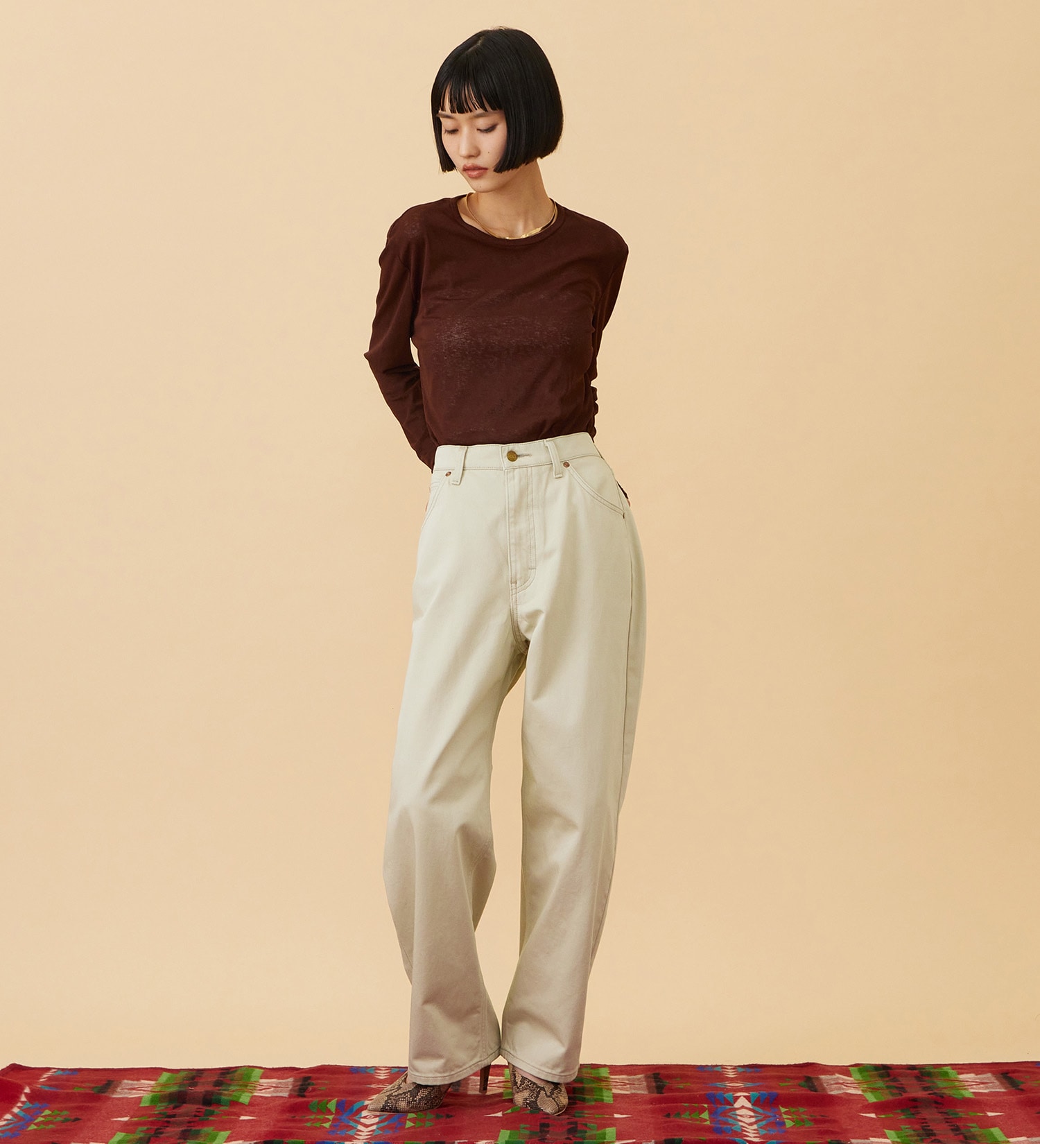 Lee(リー)の【試着対象】【LOOKBOOK掲載】WESRETNER PANTS/ウエスタナーパンツ【セットアップ可】|パンツ/パンツ/レディース|ベージュ