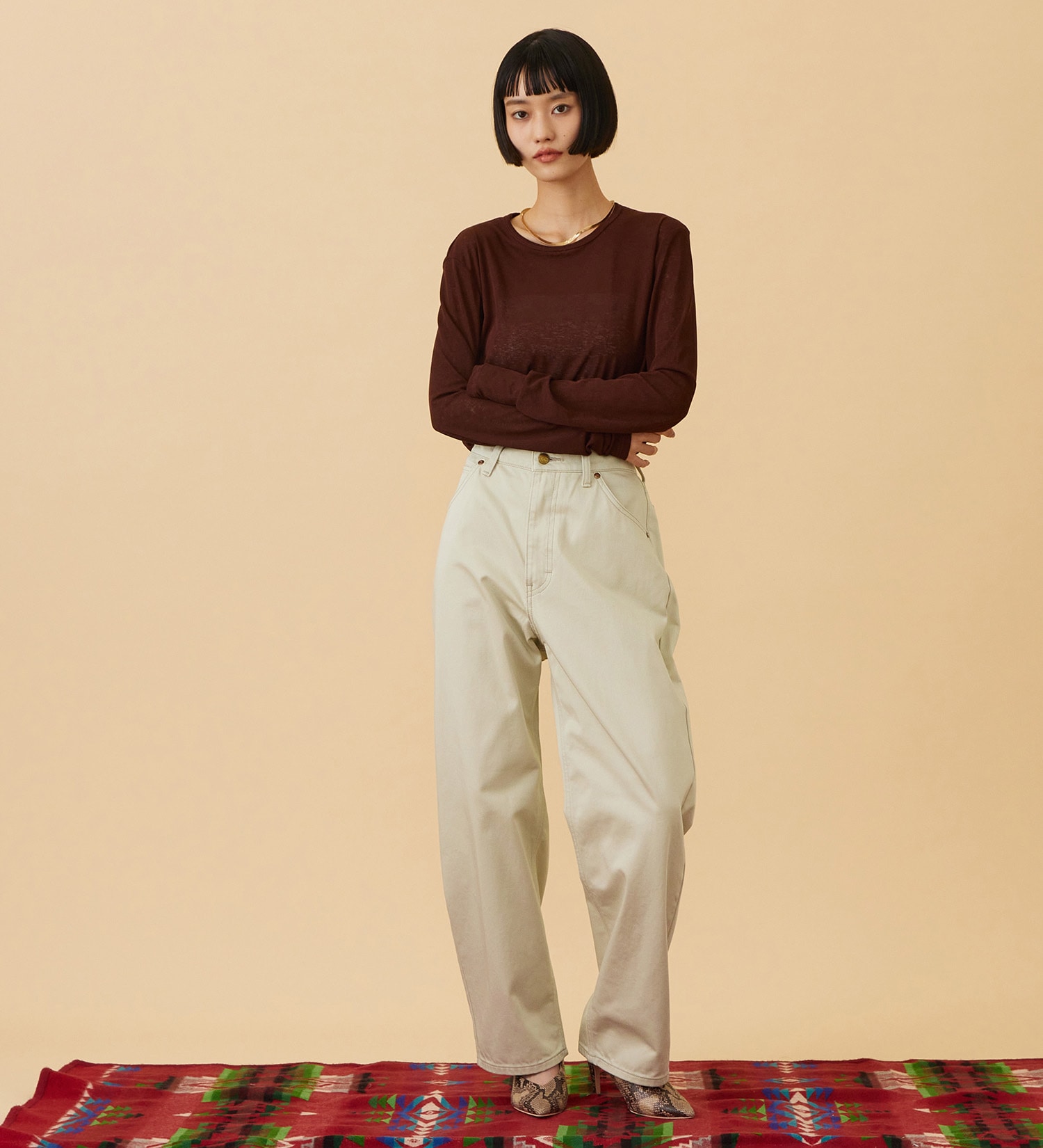 Lee(リー)の【試着対象】【LOOKBOOK掲載】WESRETNER PANTS/ウエスタナーパンツ【セットアップ可】|パンツ/パンツ/レディース|ベージュ