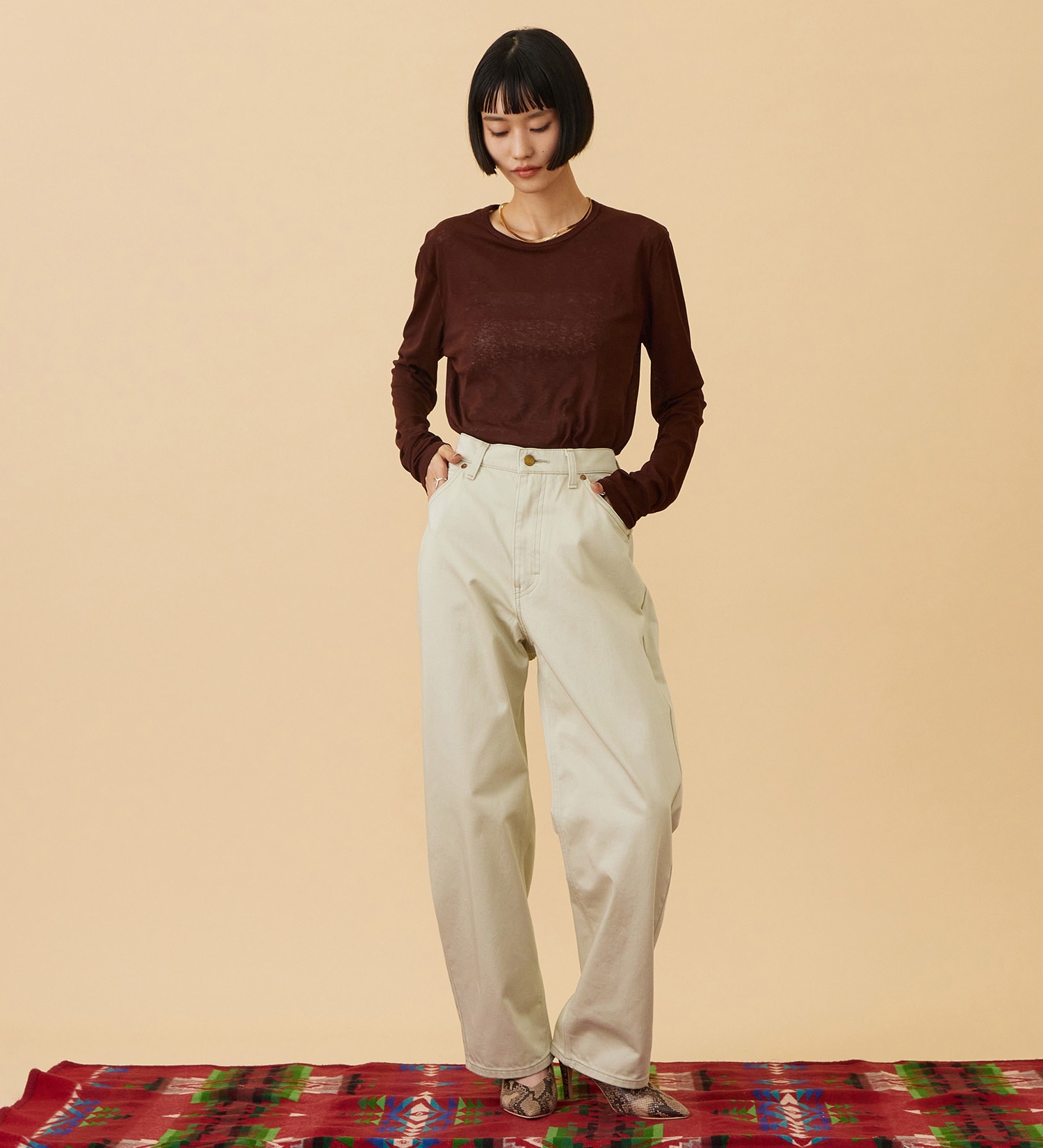 Lee(リー)の【試着対象】【LOOKBOOK掲載】WESRETNER PANTS/ウエスタナーパンツ【セットアップ可】|パンツ/パンツ/レディース|ベージュ