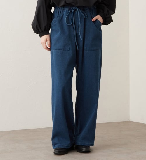 Lee(リー)の【試着対象】EASY PAINTER PANTS / イージーペインターパンツ ニットデニム【暖】|パンツ/デニム/ジーンズパンツ/レディース|中色ブルー