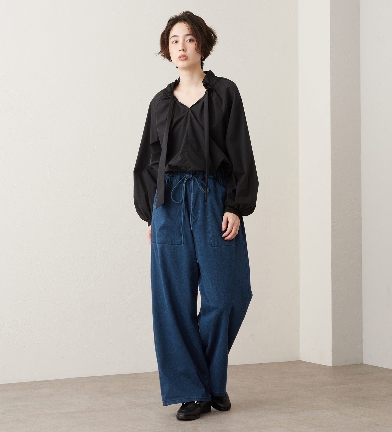 Lee(リー)の【試着対象】EASY PAINTER PANTS / イージーペインターパンツ ニットデニム【暖】|パンツ/デニム/ジーンズパンツ/レディース|中色ブルー