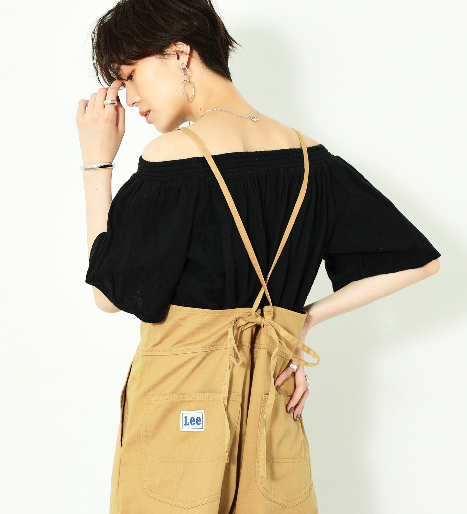 Lee(リー)の【直営店/WEB限定カラー】リラックスサロペット|オールインワン/サロペット/オーバーオール/レディース|ベージュ