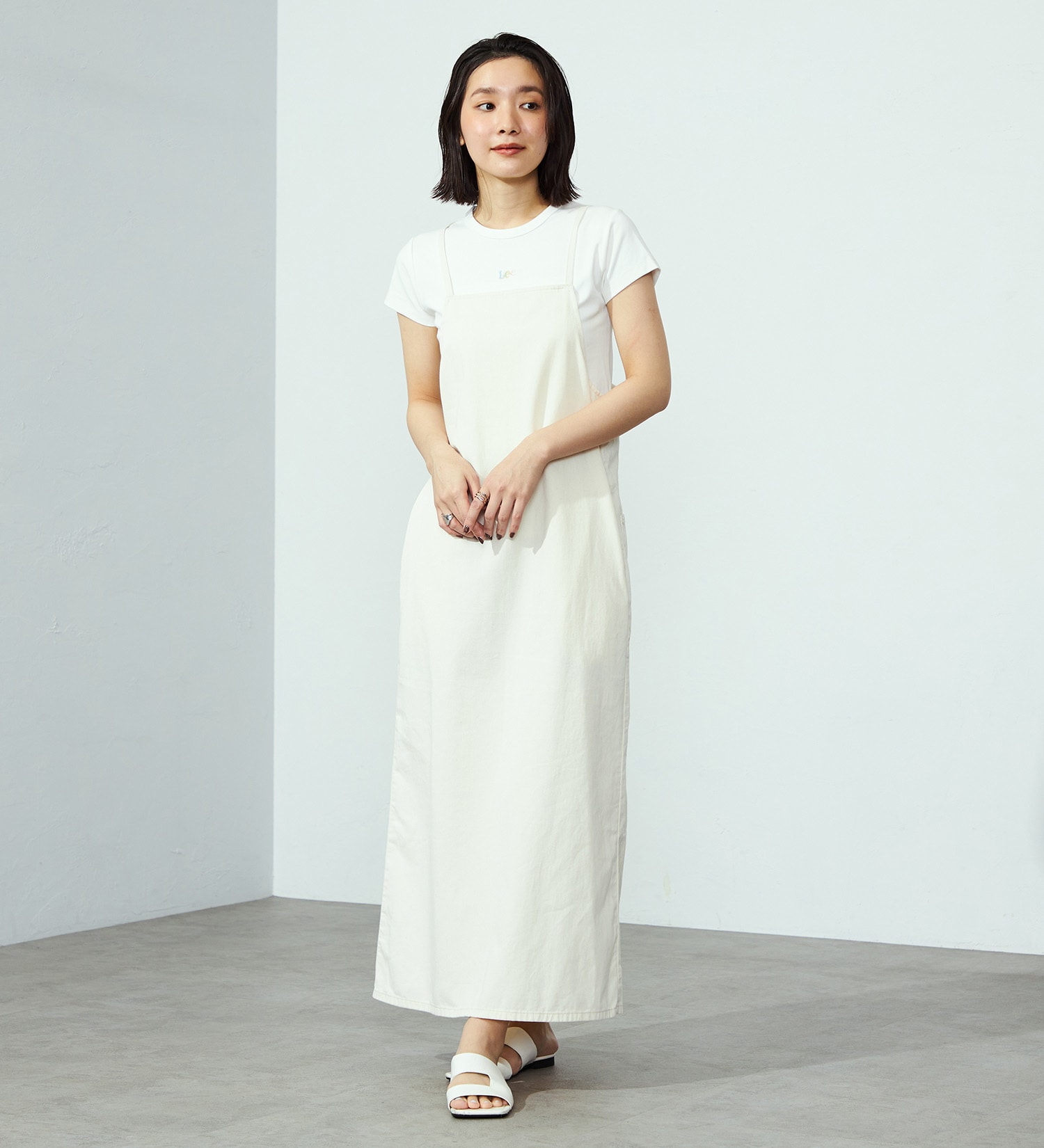 Lee(リー)のRELAX SALOPETTE DRESS/サロペット/ワンピース|オールインワン/サロペット/オーバーオール/レディース|ホワイト