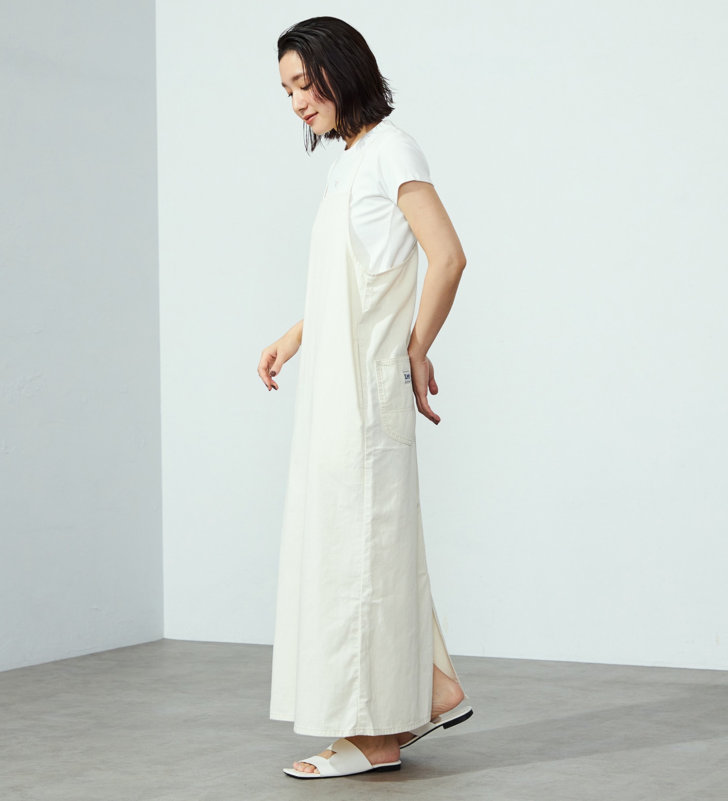 Lee(リー)のRELAX SALOPETTE DRESS/サロペット/ワンピース|オールインワン/サロペット/オーバーオール/レディース|ホワイト