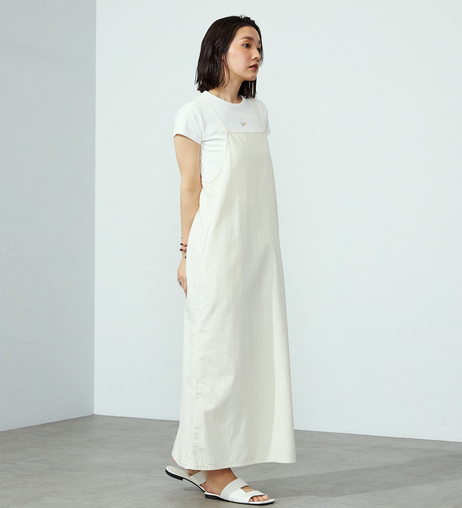 Lee(リー)のRELAX SALOPETTE DRESS/サロペット/ワンピース|オールインワン/サロペット/オーバーオール/レディース|ホワイト