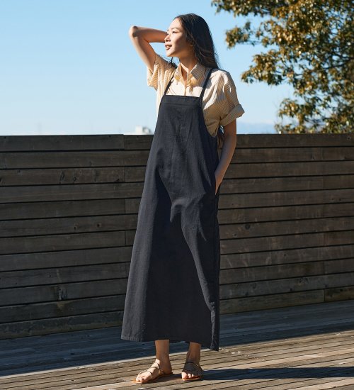 Lee(リー)の【ポイントアップ対象】RELAX SALOPETTE DRESS/サロペット/ワンピース|オールインワン/サロペット/オーバーオール/レディース|ブラック
