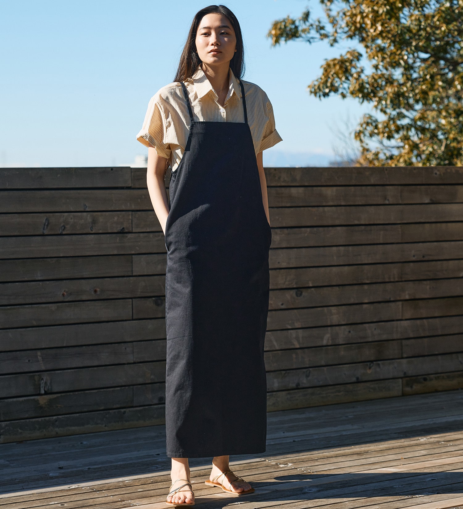 Lee(リー)のRELAX SALOPETTE DRESS/サロペット/ワンピース|オールインワン/サロペット/オーバーオール/レディース|ブラック