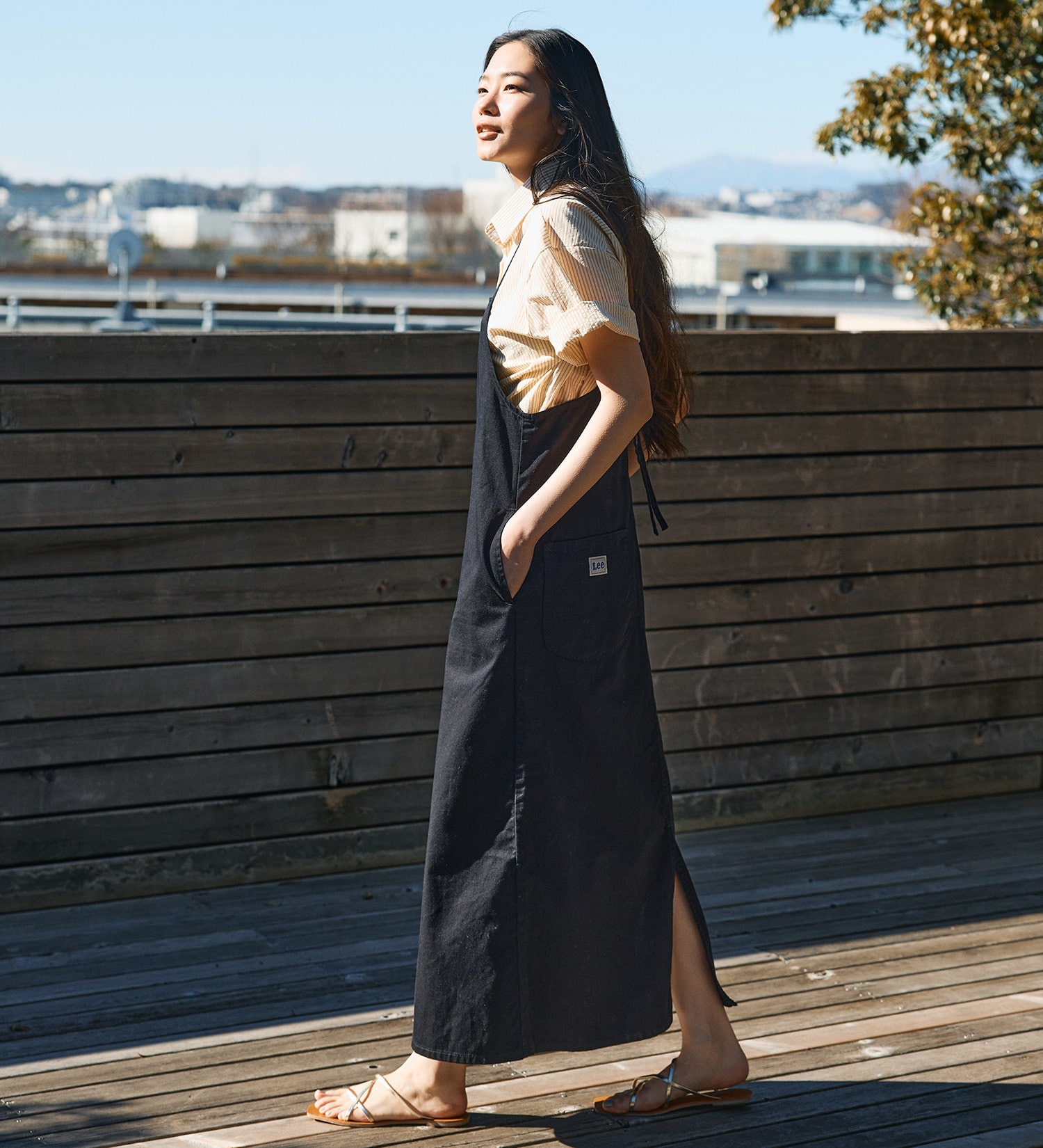 Lee(リー)のRELAX SALOPETTE DRESS/サロペット/ワンピース|オールインワン/サロペット/オーバーオール/レディース|ブラック