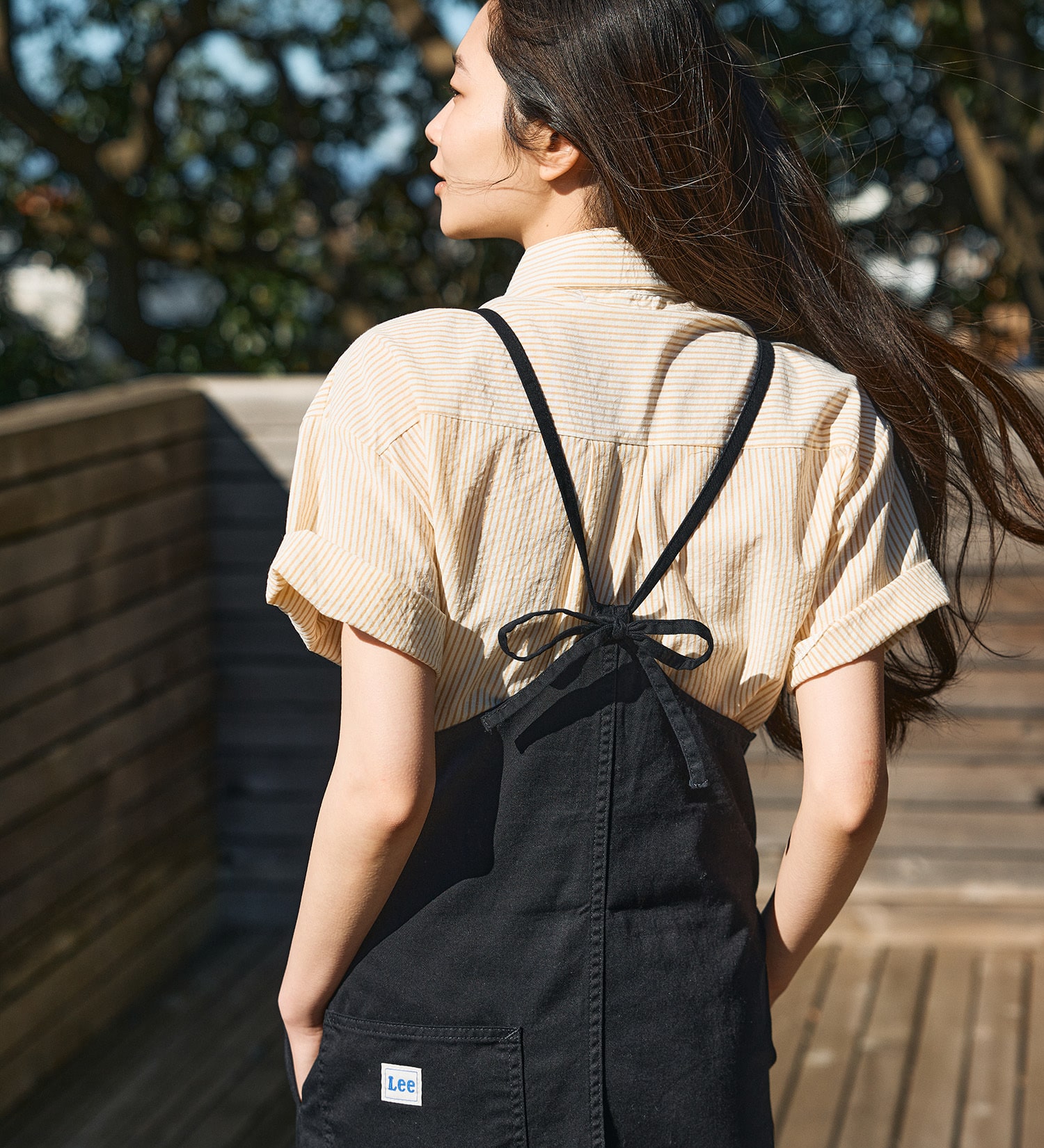 Lee(リー)のRELAX SALOPETTE DRESS/サロペット/ワンピース|オールインワン/サロペット/オーバーオール/レディース|ブラック