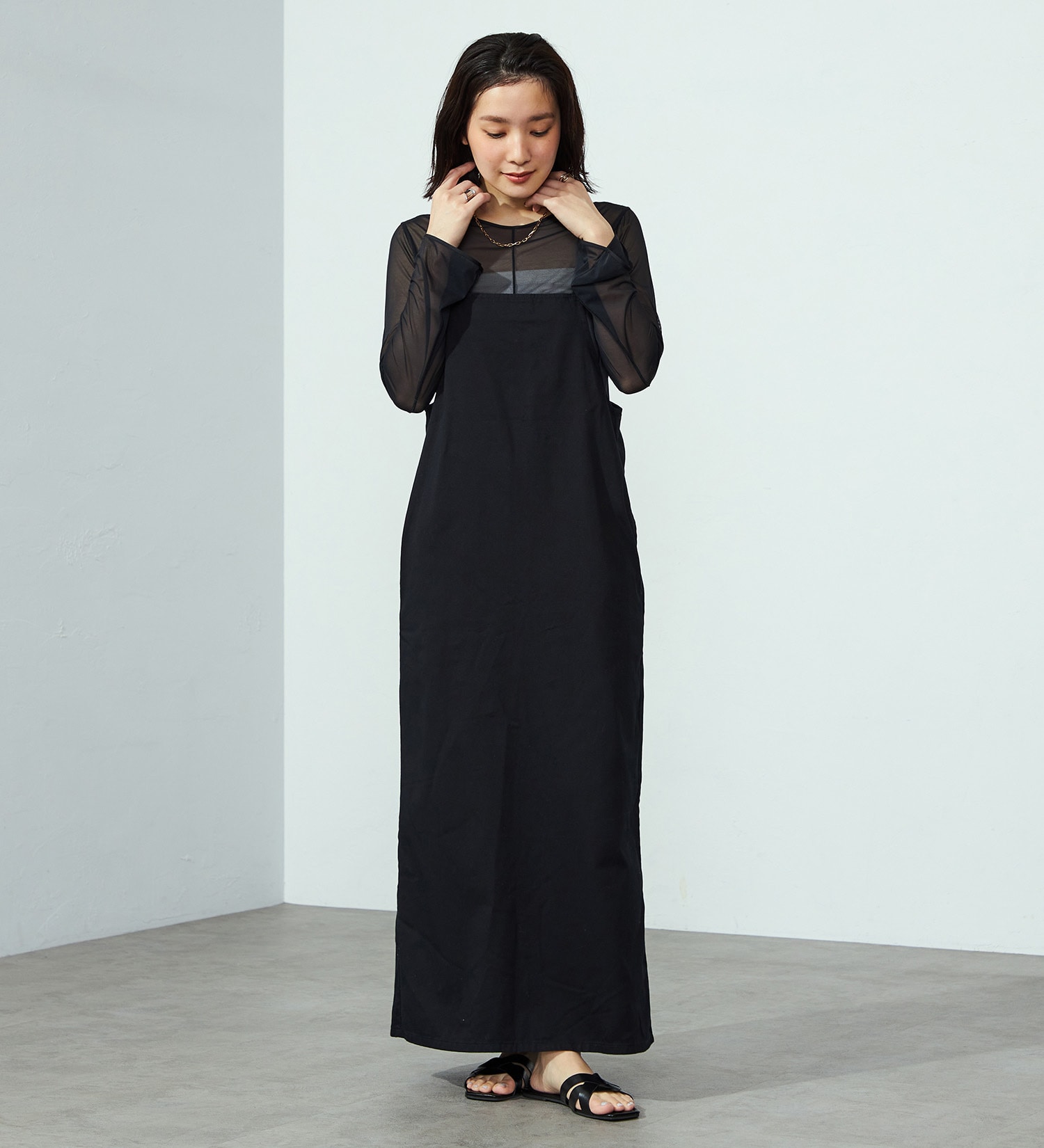 Lee(リー)のRELAX SALOPETTE DRESS/サロペット/ワンピース|オールインワン/サロペット/オーバーオール/レディース|ブラック