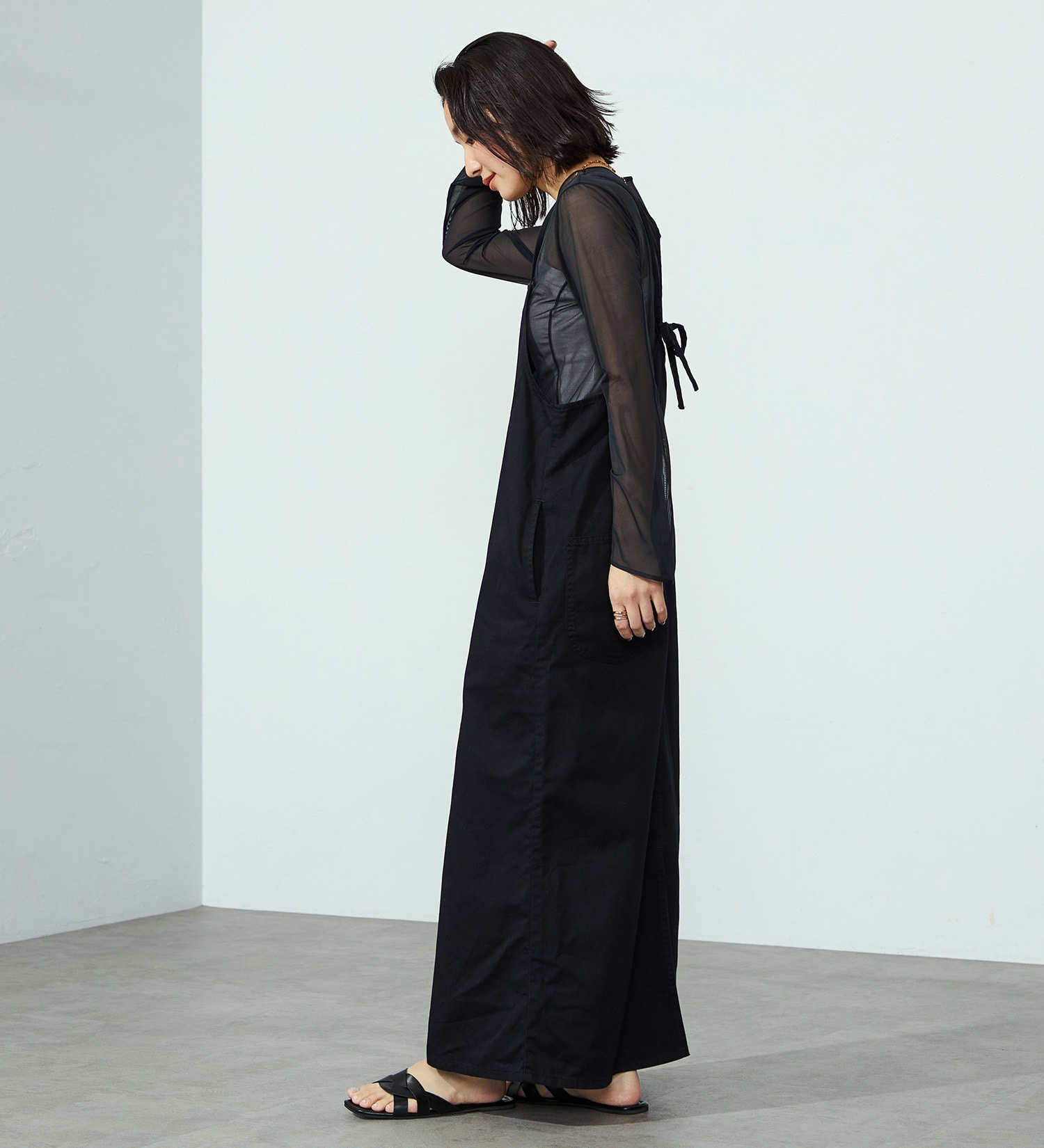 Lee(リー)のRELAX SALOPETTE DRESS/サロペット/ワンピース|オールインワン/サロペット/オーバーオール/レディース|ブラック