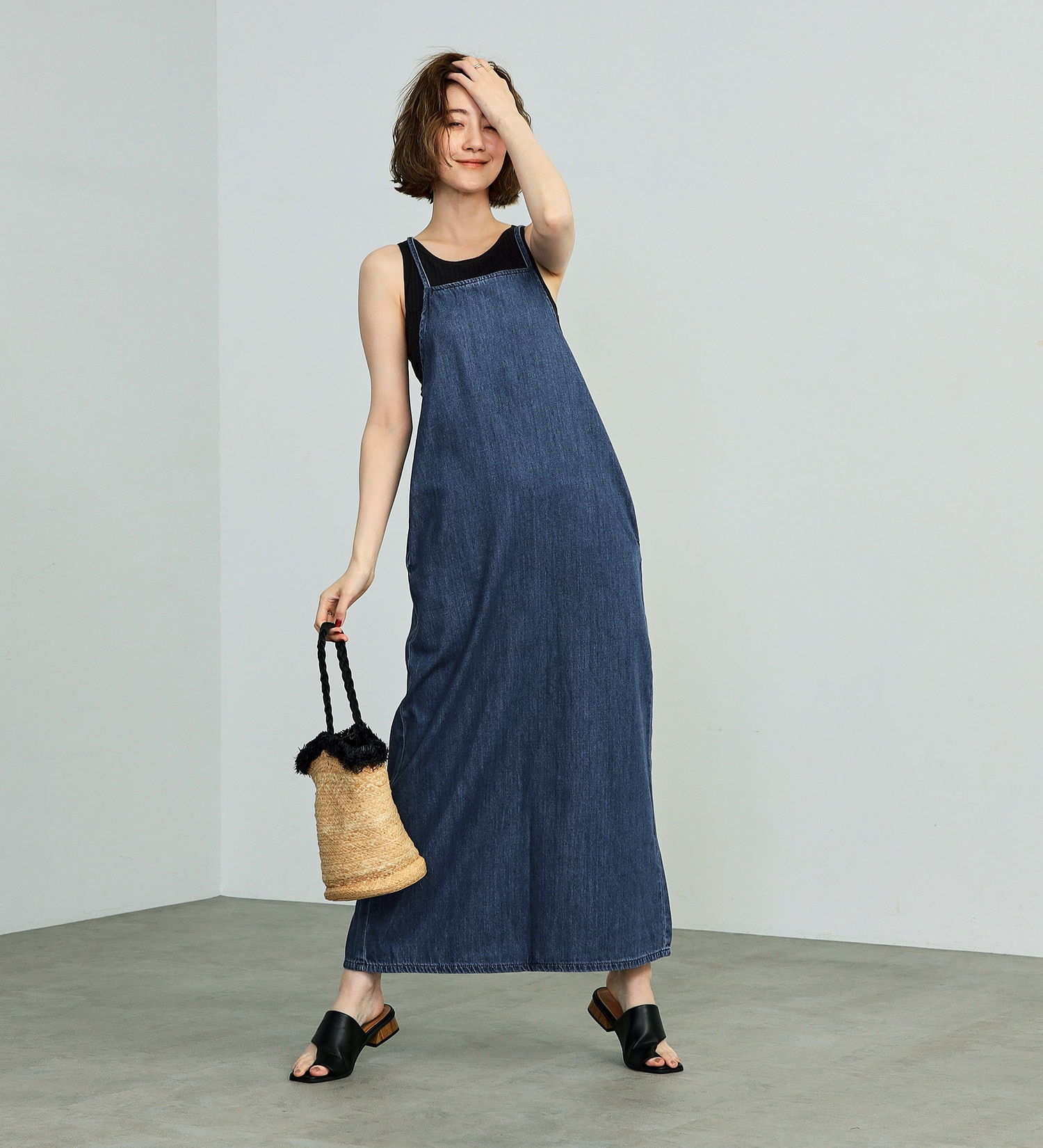 Lee(リー)の【ポイントアップ対象】RELAX SALOPETTE DRESS/サロペット/ワンピース|オールインワン/サロペット/オーバーオール/レディース|中色ブルー